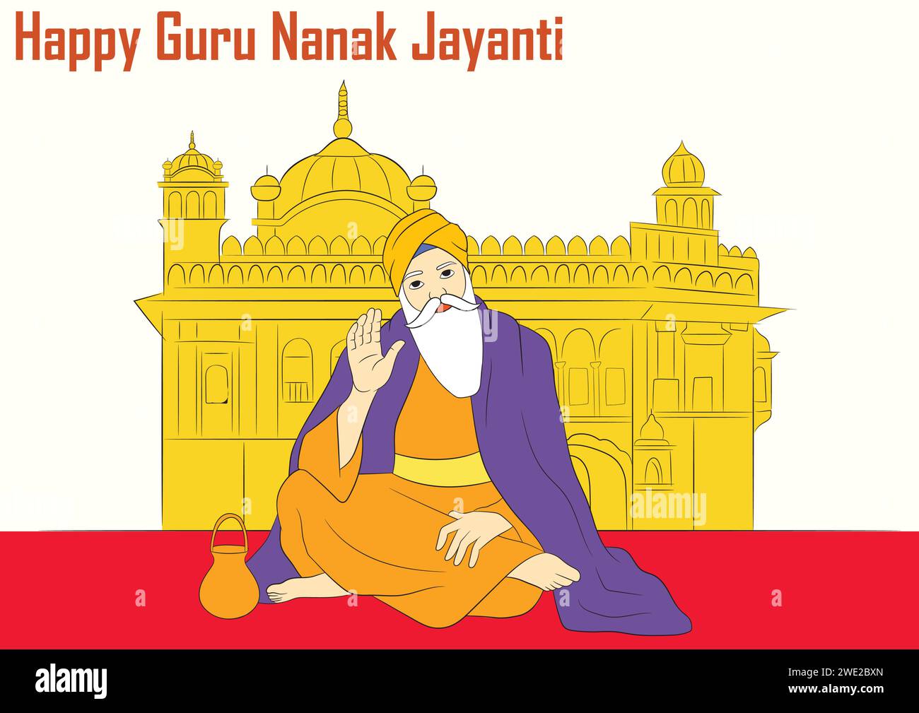 Illustration vectorielle de Gurpurab heureux, Guru Nanak Jayanti festival de célébration sikh Illustration de Vecteur