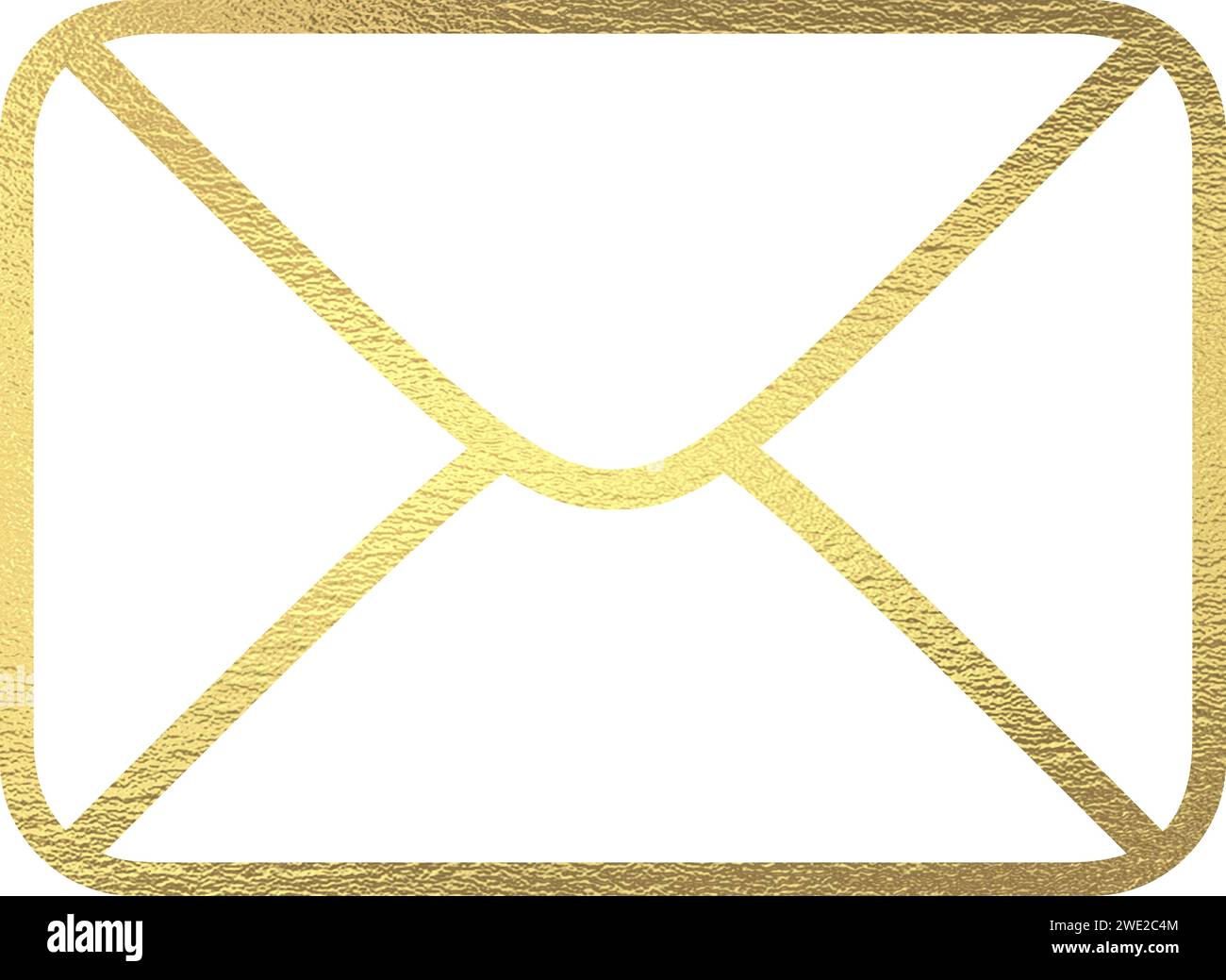 Lettre dorée, icône e-mail Illustration de Vecteur