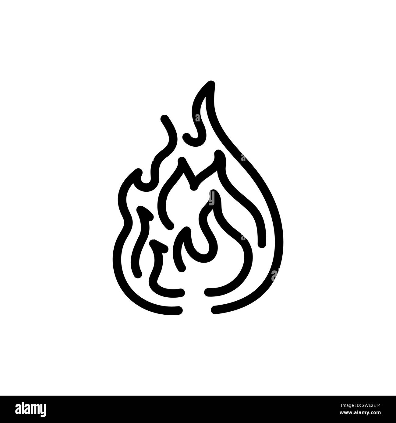 Icône de ligne noire de flammes. Élément naturel. Pictogramme pour page Web, application mobile, Promo. Illustration de Vecteur
