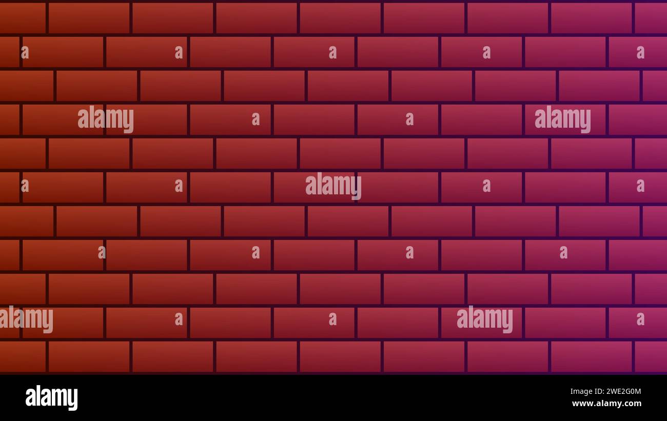 Illustration d'un mur de briques rouges avec éclairage dégradé Illustration de Vecteur
