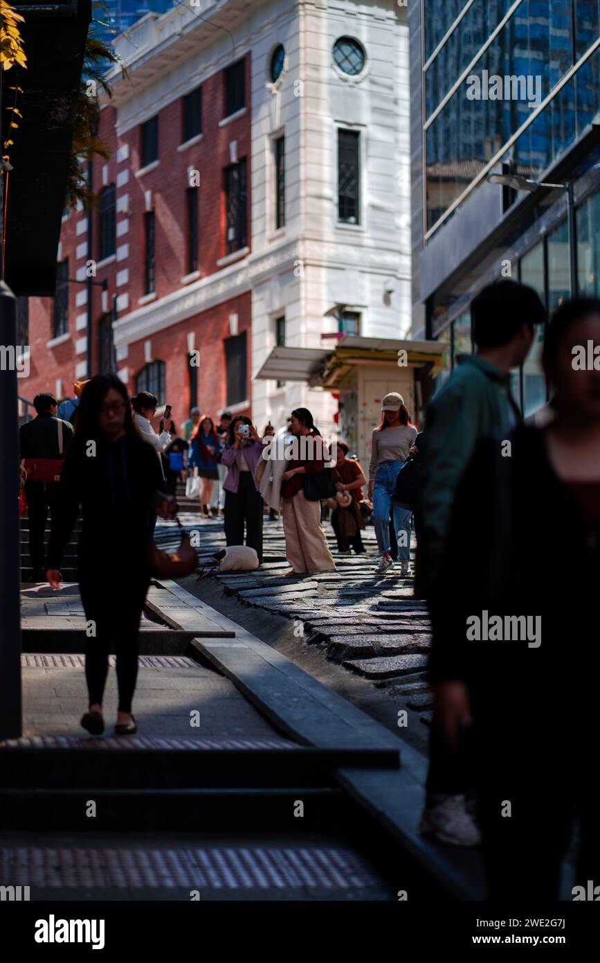 Street Photography at Central Hong Kong, janvier 2024 Banque D'Images