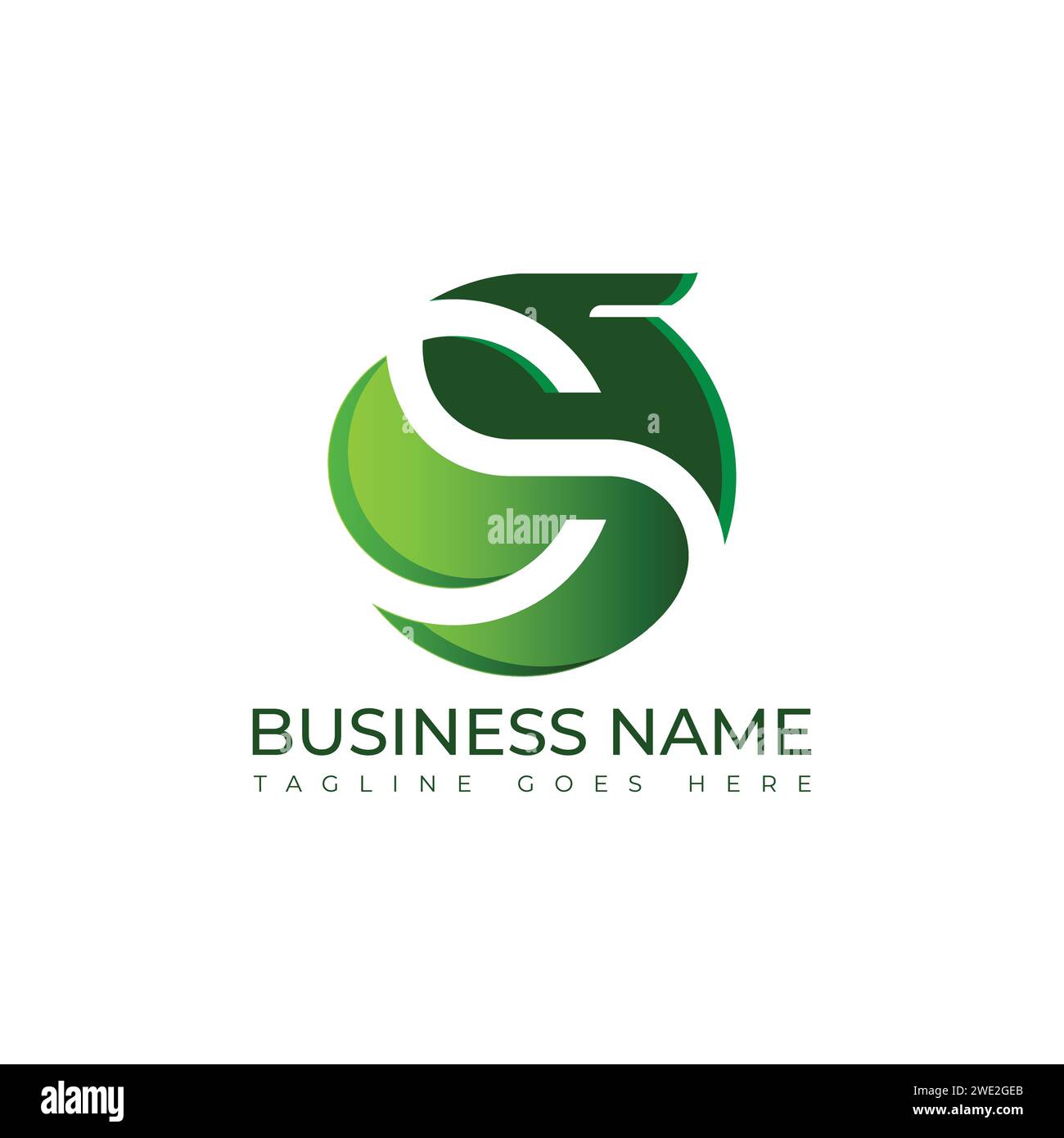 Vecteur de conception de logo nature CS, Creative CS logo concepts illustration de modèle Vector. Lettre cs Leaf logo design nature laisse l'image vectorielle moderne Illustration de Vecteur