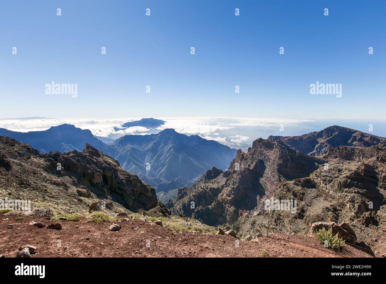 Highst point 'Roque de los Muchachoss' sur l'île de la Palma en Espagne (îles Canaries) Banque D'Images