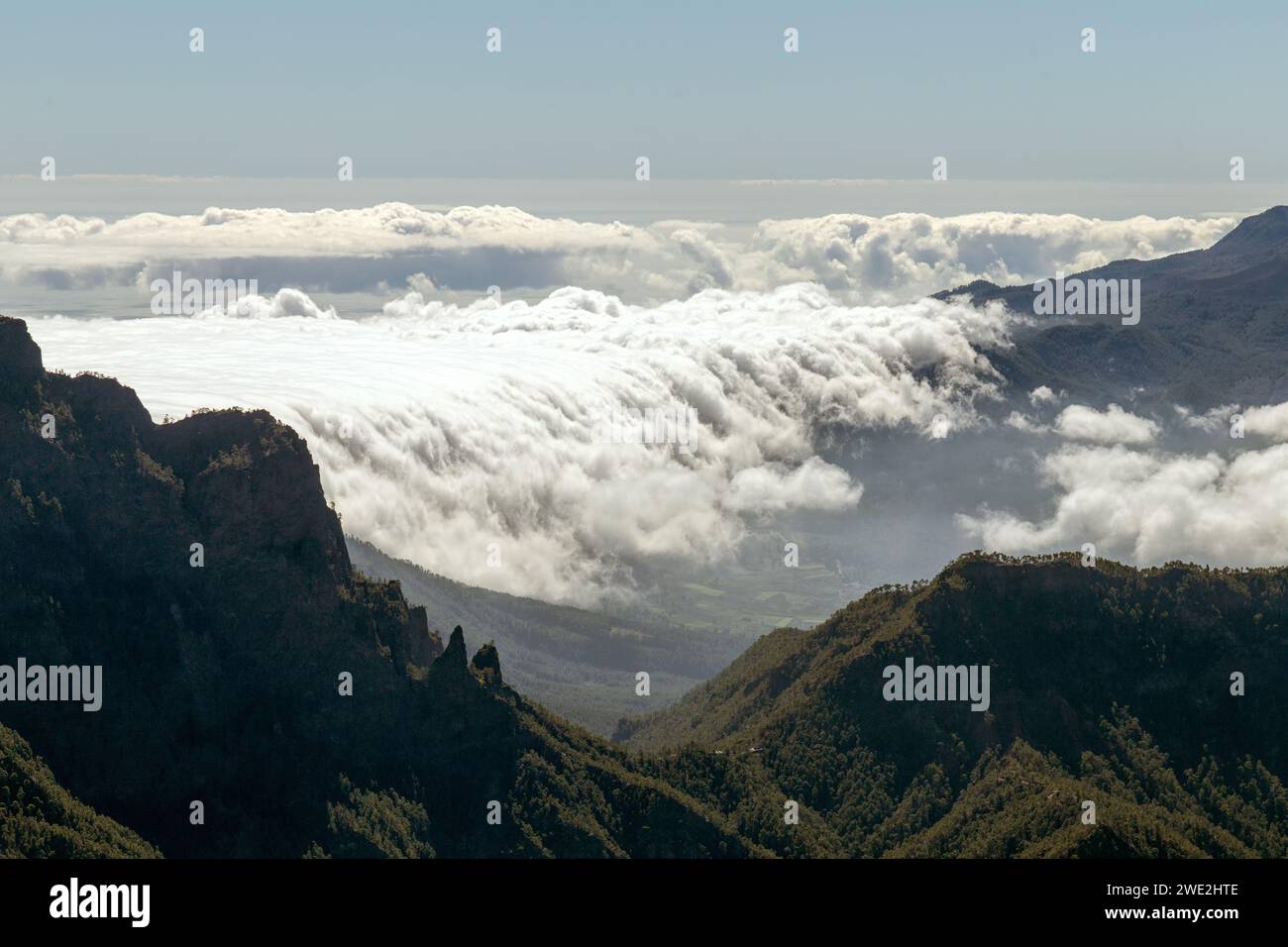 Highst point 'Roque de los Muchachoss' sur l'île de la Palma en Espagne (îles Canaries) Banque D'Images