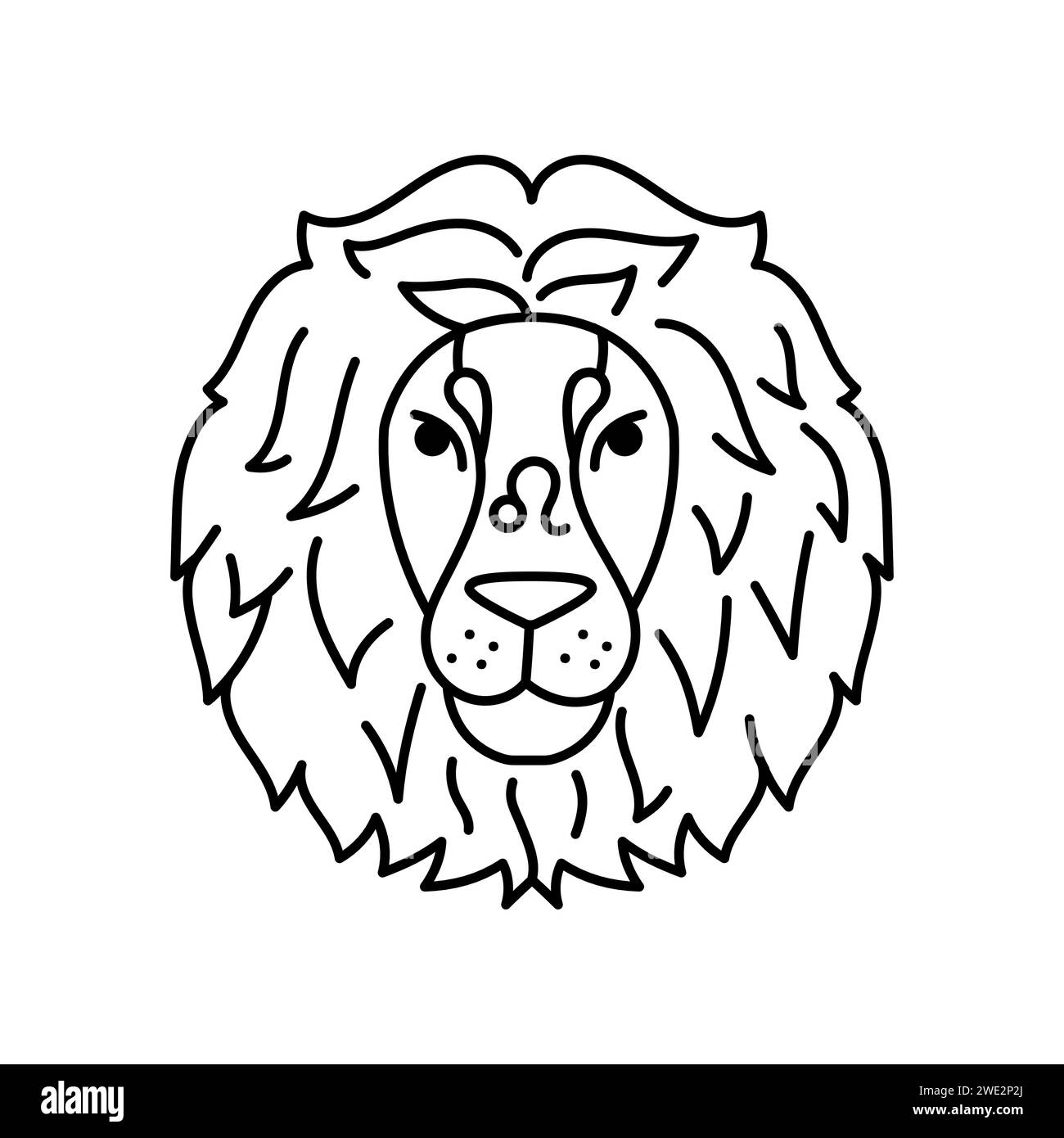 Concept de couleur Lion. Signe du zodiaque. Astrologie et horoscope. Prédictions et caractère humain. Feu d'élément. Règle Soleil Illustration de Vecteur