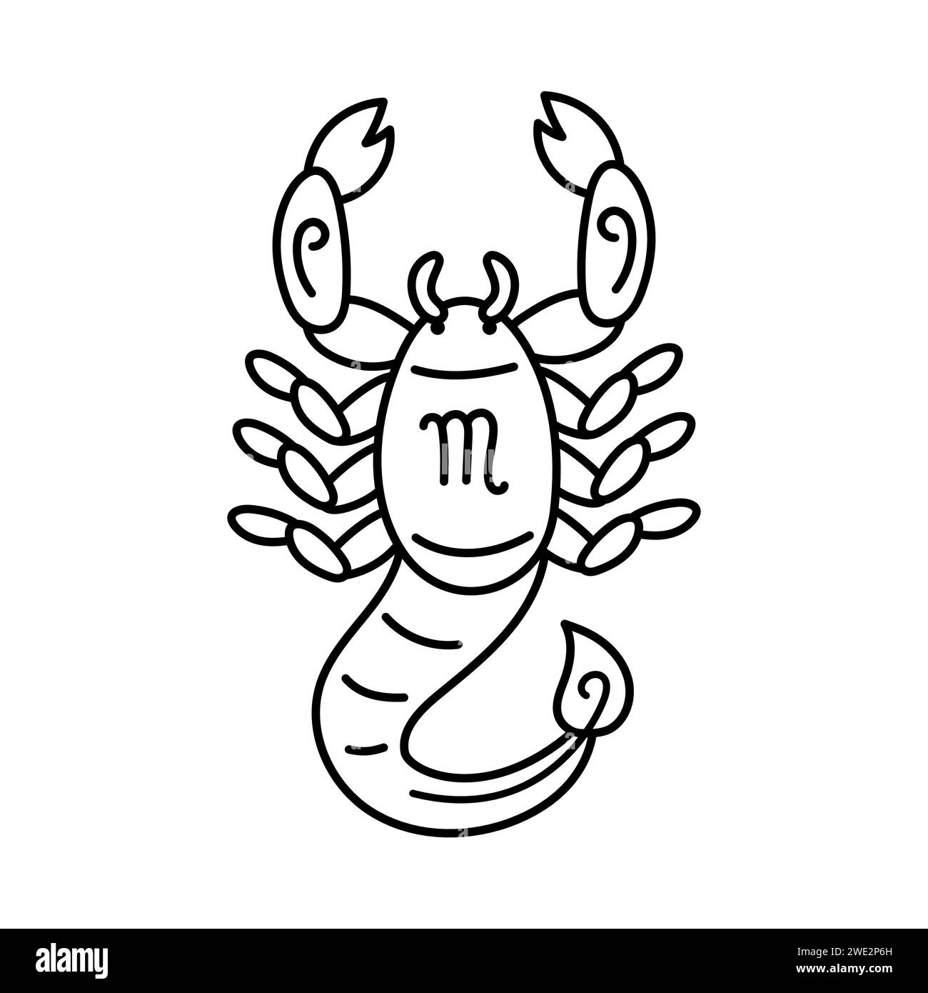 Concept de couleur Scorpion. Signe du zodiaque. Astrologie et horoscope. Prédictions et caractère humain. Eau de l'élément. Règle Pluton. Illustration de Vecteur