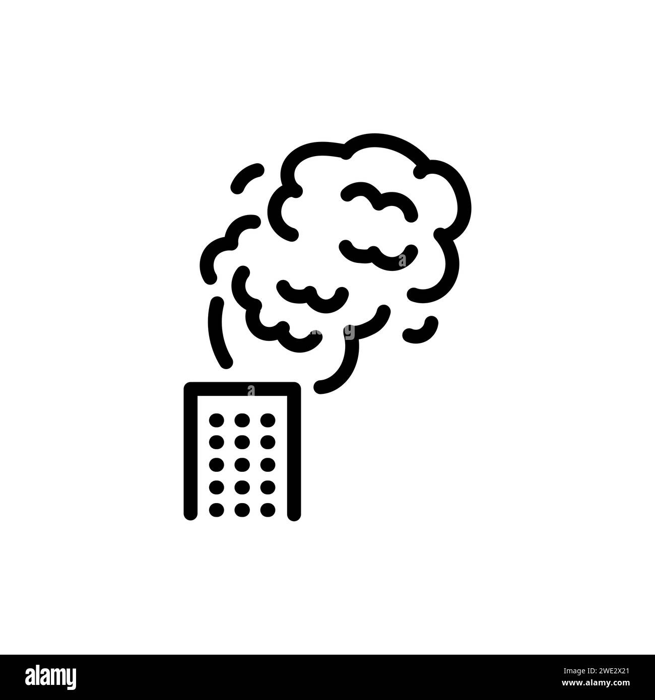 Feu avec icône de ligne noire fumée. Élément naturel. Pictogramme pour page web, application mobile, promo. Illustration de Vecteur