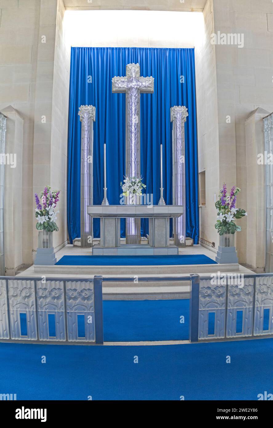 The Alter, St Matthew's Glass Church (à partir de 1840), Millbrook, St Helier, Jersey, Îles Anglo-Normandes Banque D'Images