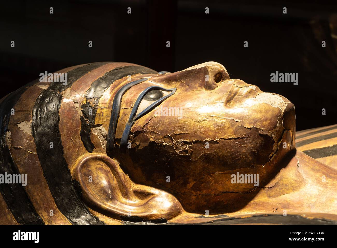 Le Caire, Egypte - novembre 14 2023 : Sarcophage Yuya exposé dans le Musée égyptien du Caire près de la place Tahrir. Banque D'Images