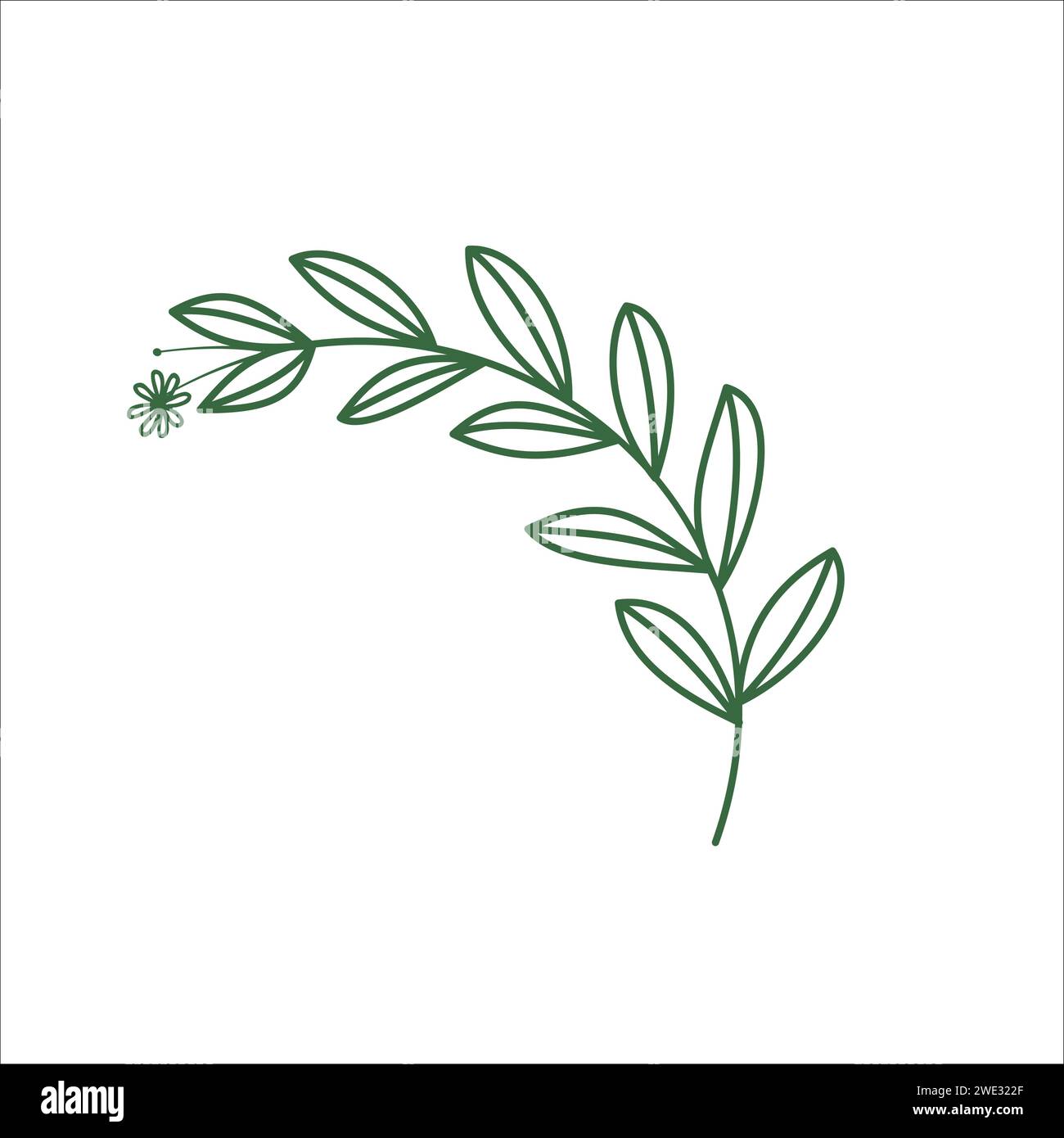 Icône de logo d'élément de décoration vectoriel de couronne de feuille de fleur isolée sur fond blanc illustration vectorielle Illustration de Vecteur