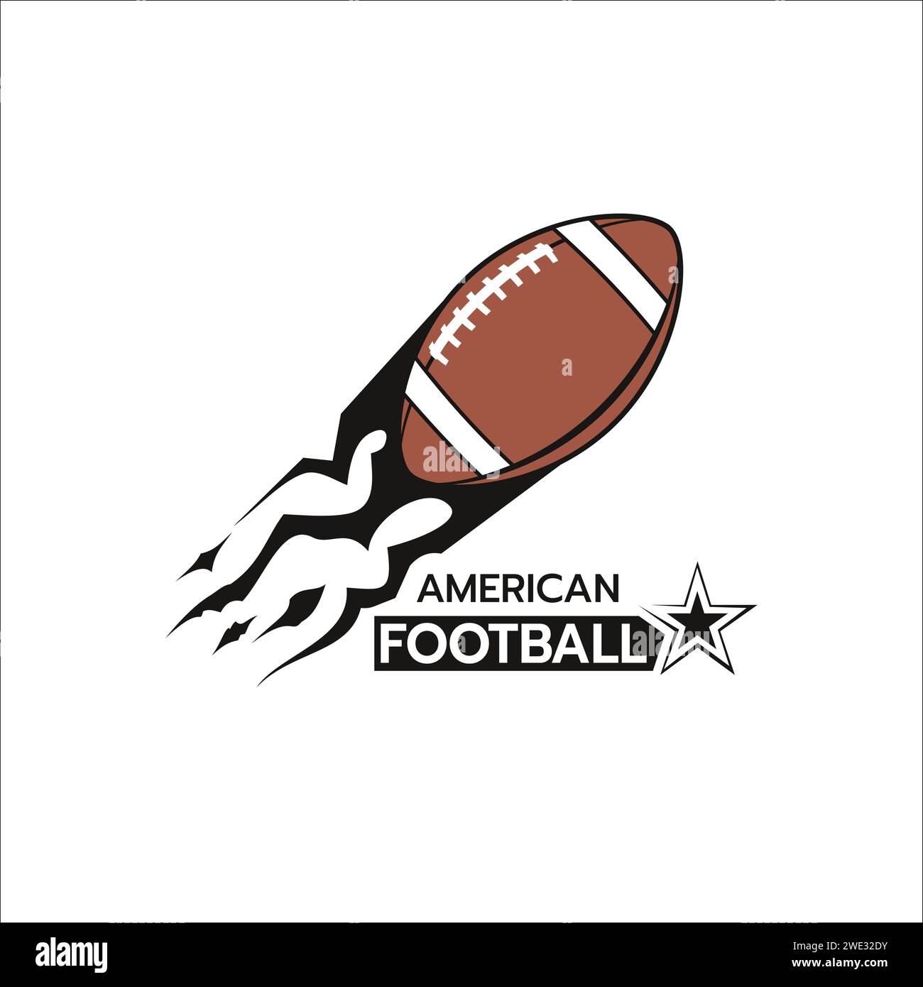 Belle du modèle de logo de football américain, image stylisée de l'icône de logo de football Silhouette sur fond blanc illustration vectorielle Illustration de Vecteur
