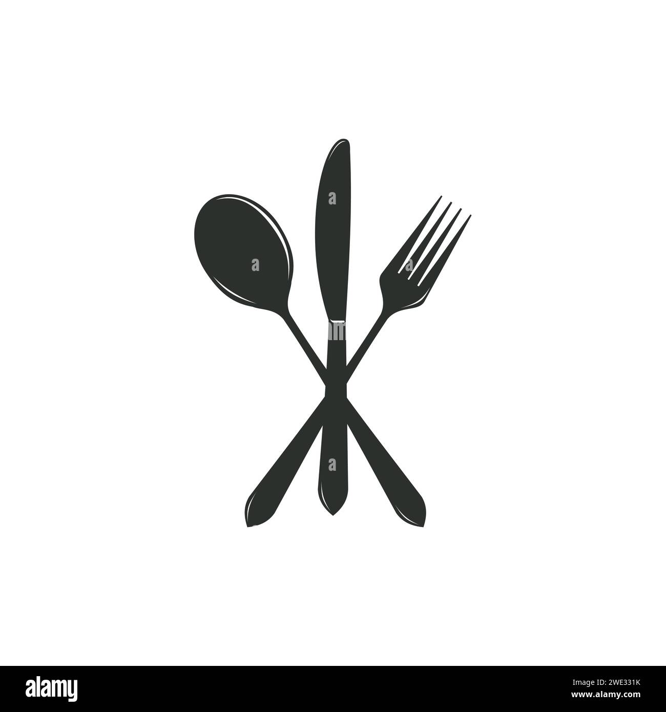 Icône de couverts simple isolée de la collection de cuisine. icônes de coutellerie symboles de coutellerie tendance et modernes sur fond blanc illustration vectorielle Illustration de Vecteur