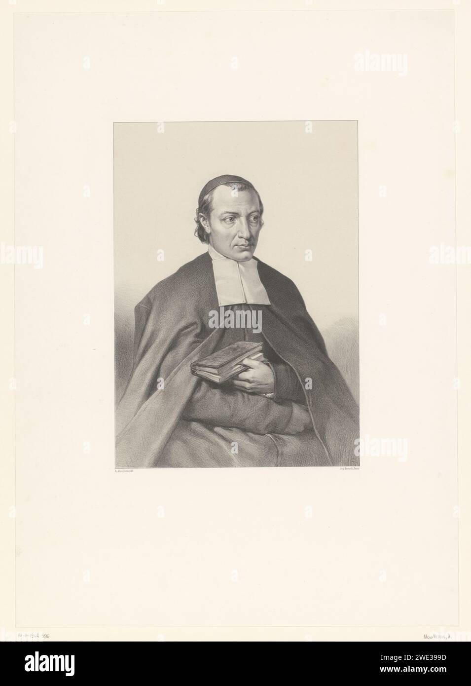 Portrait d'un prêtre, Adolphe Mouilleron, 1830 - 1880 tirage papier de Paris. Prêtre (catholique romain) Banque D'Images