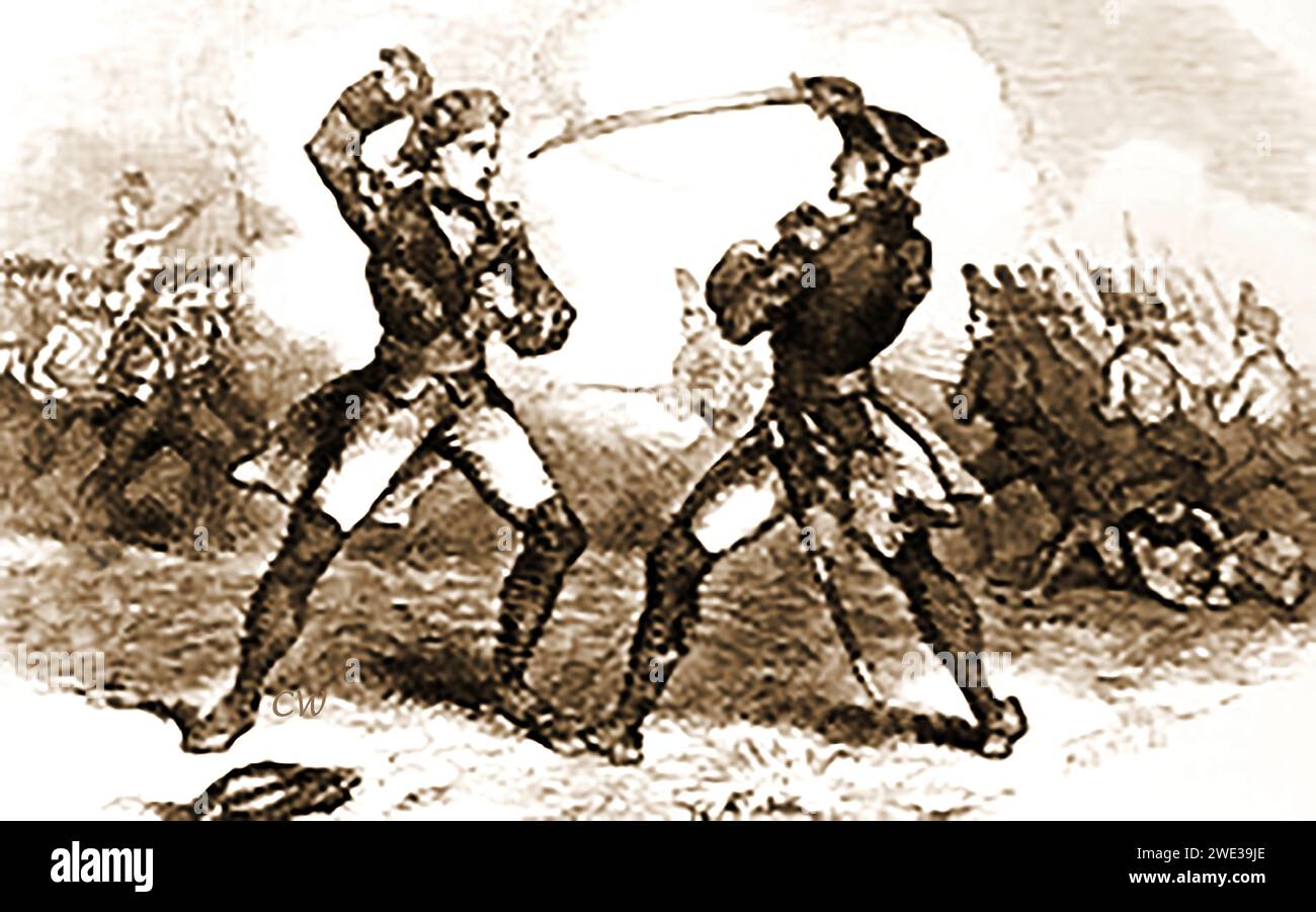Combat au corps à corps lors de la bataille d'Eutaw Springs également connue sous le nom d'Utaw Springs lors de la guerre d'indépendance des États-Unis, Banque D'Images