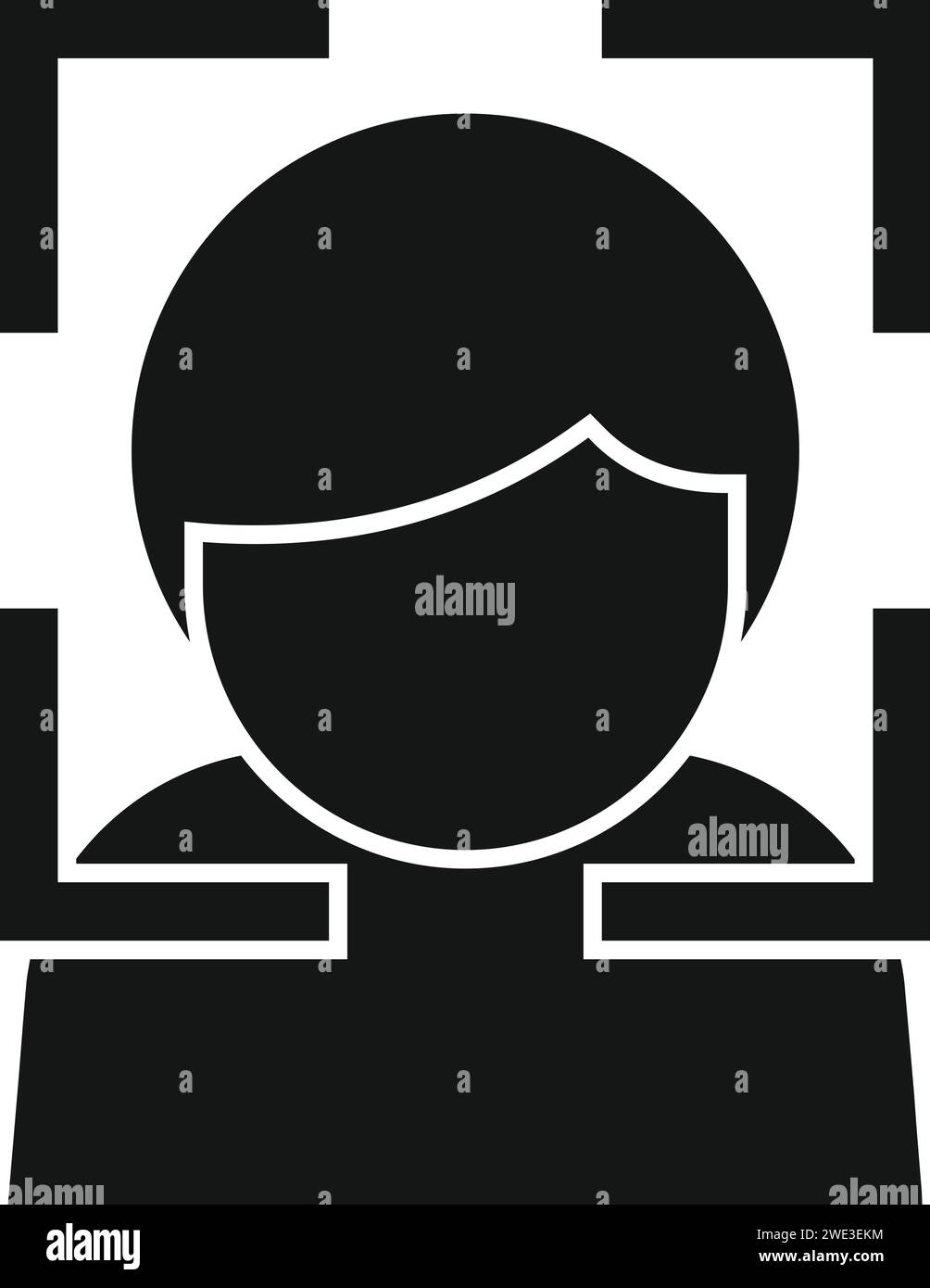 Vecteur simple d'icône de sécurité d'identification de visage. Données européennes. Utilisation personnelle sécurisée Illustration de Vecteur
