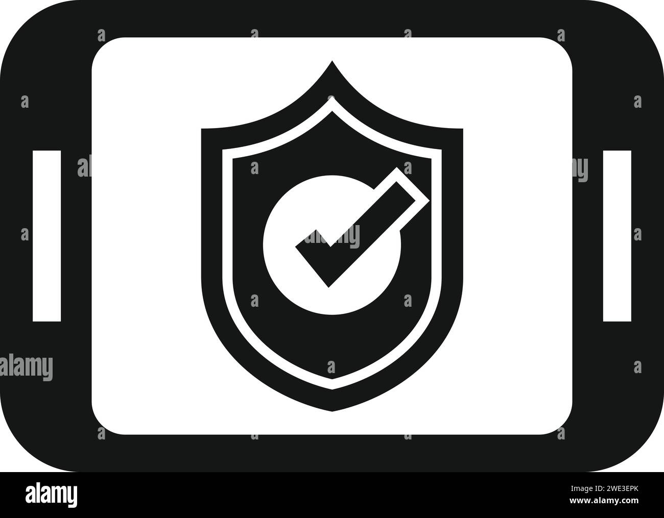 Vecteur simple d'icône de données sécurisées approuvé. Papier en ligne clé. Assurance règles Illustration de Vecteur