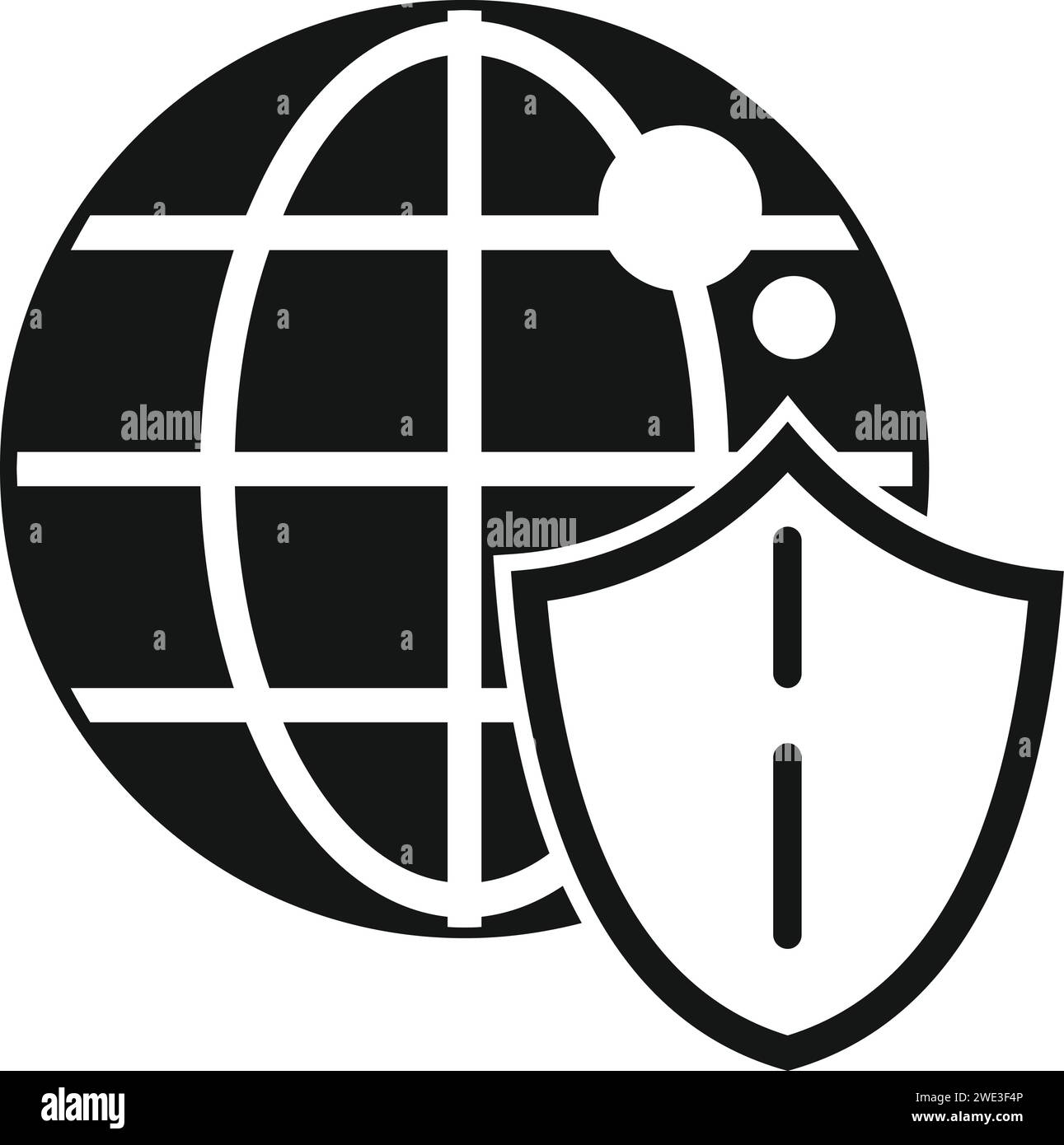 Vecteur simple d'icône de données sécurisées globales. Politique de confidentialité. Utilisation sécurisée des données Illustration de Vecteur