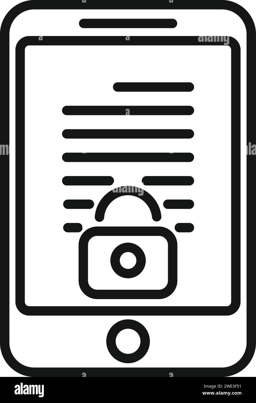 Vecteur de contour d'icône d'accès de cadenas. Usage personnel privé. Protéger le document Illustration de Vecteur