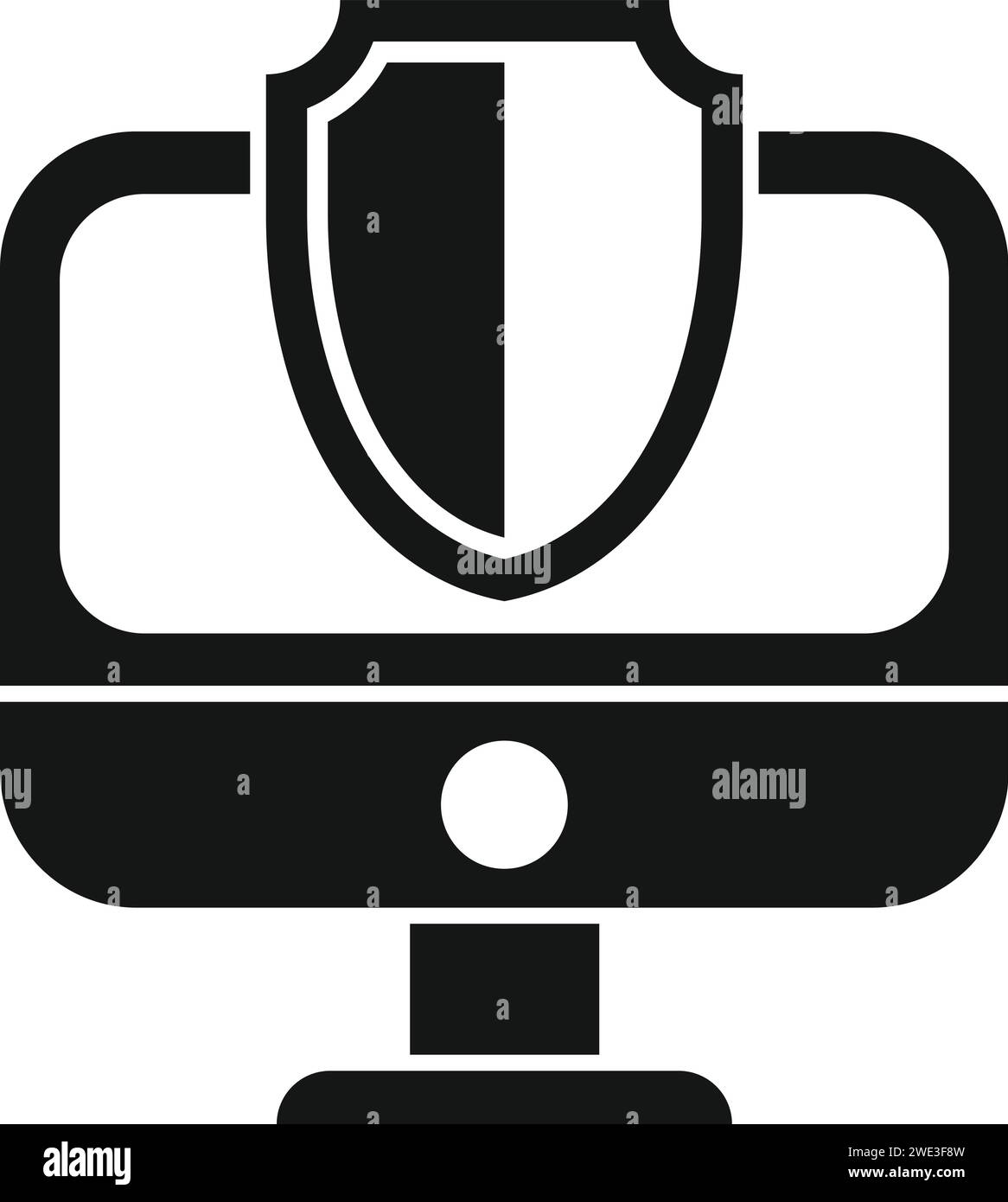 Accédez au vecteur simple d'icône pc de processus. Surveiller les données. Violation utilisation privée Illustration de Vecteur