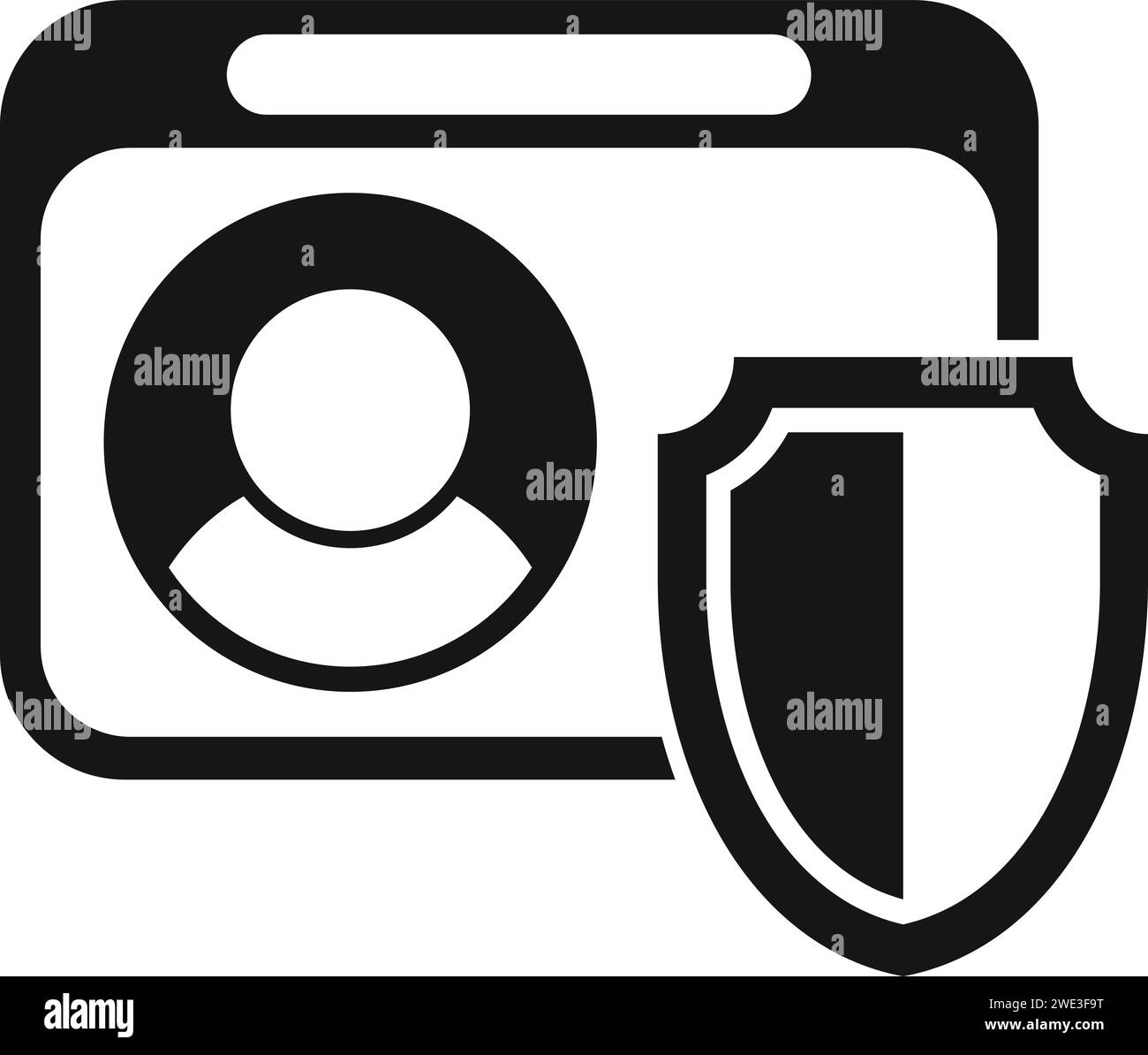 Vecteur simple d'icône de bouclier de données sécurisé. Affaires de l'entreprise. Protéger le document Illustration de Vecteur