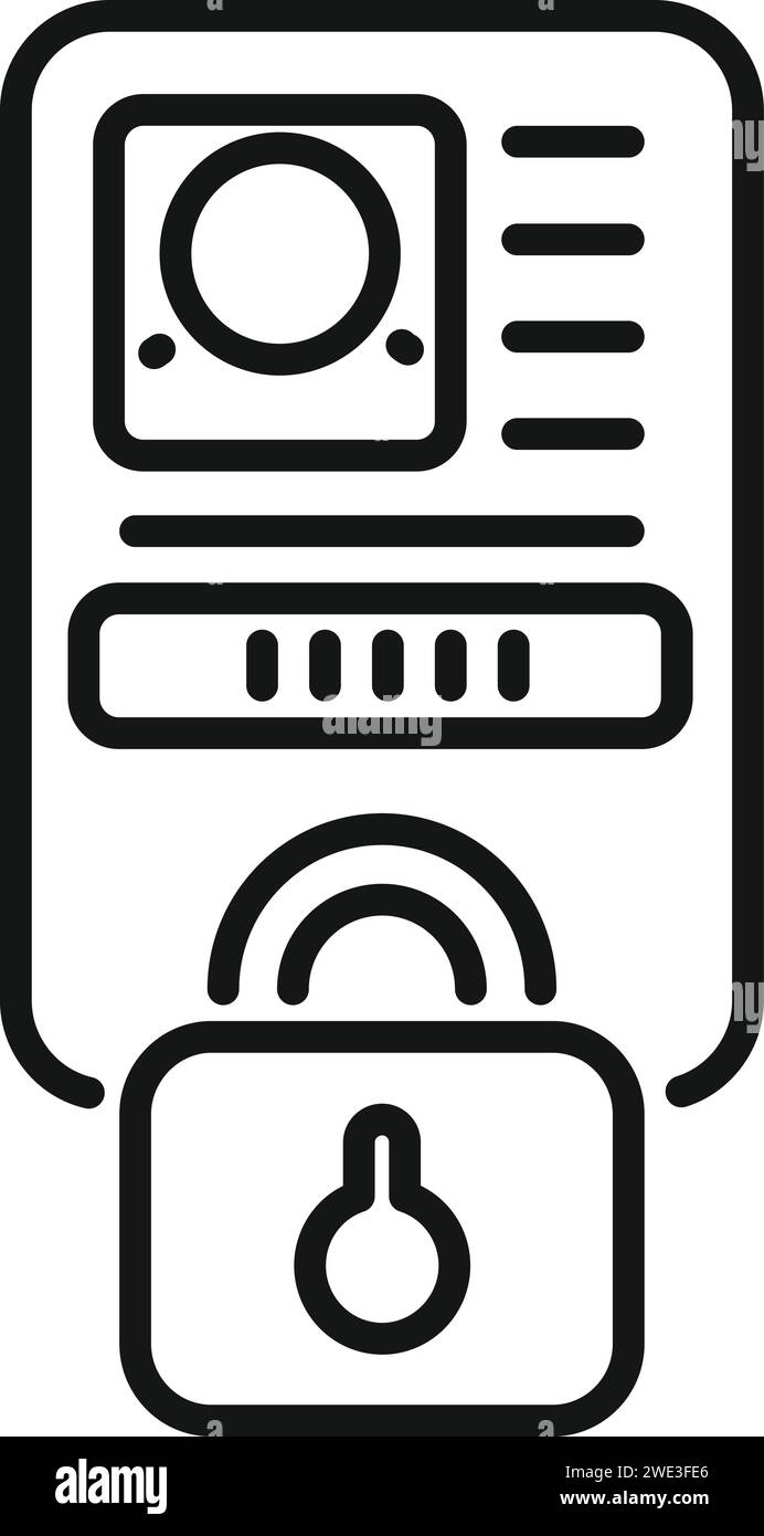 Vecteur de contour d'icône de mot de passe de données de terminal. Clé légale. Affaires privées en ligne Illustration de Vecteur