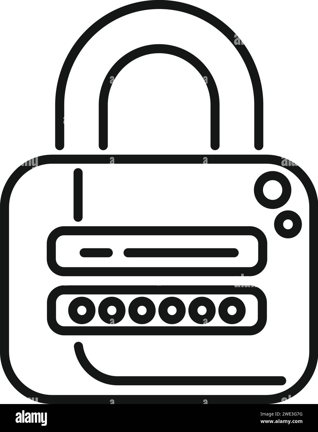 Vecteur de contour d'icône d'accès aux données de cadenas. Entreprise à usage privé. Fichier Internet légal Illustration de Vecteur
