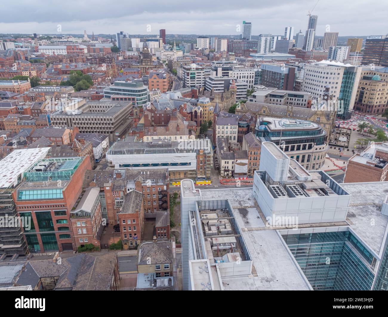 Image aérienne de 1 City Square, hôtel de ville de Leeds, Park place, Majestic et le centre-ville de Leeds, Yorkshire, Royaume-Uni Banque D'Images