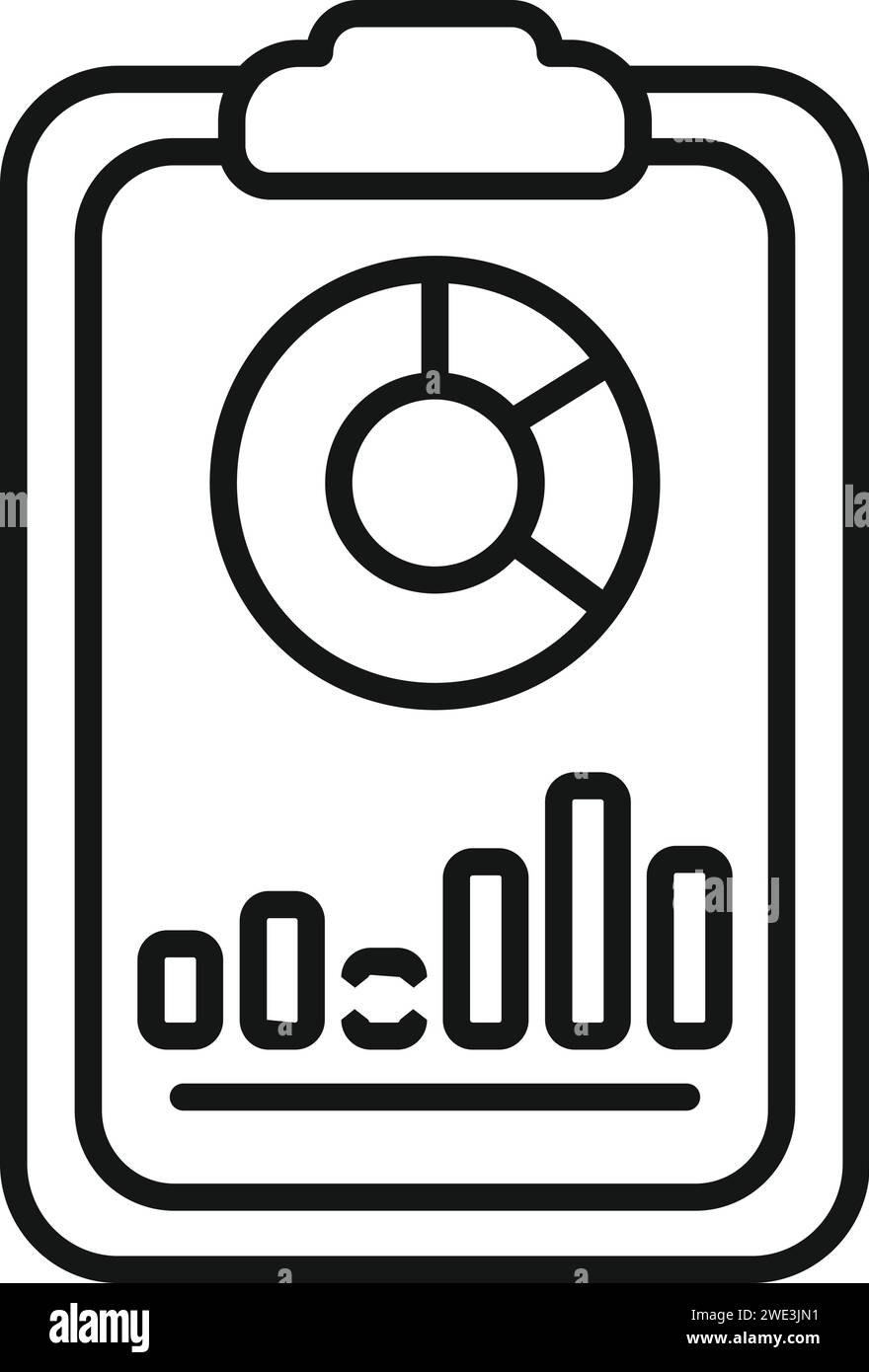 Vecteur de contour d'icône seo de presse-papiers. Présence Evolution. SEO site rang Illustration de Vecteur