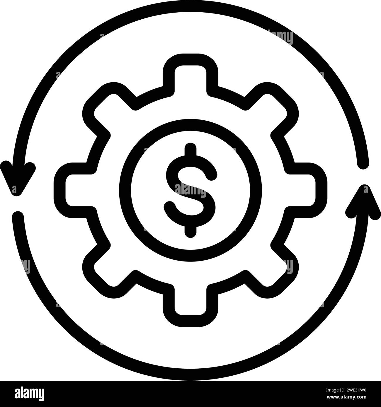 Icône pour flux d'argent, trésorerie, recyclage Illustration de Vecteur