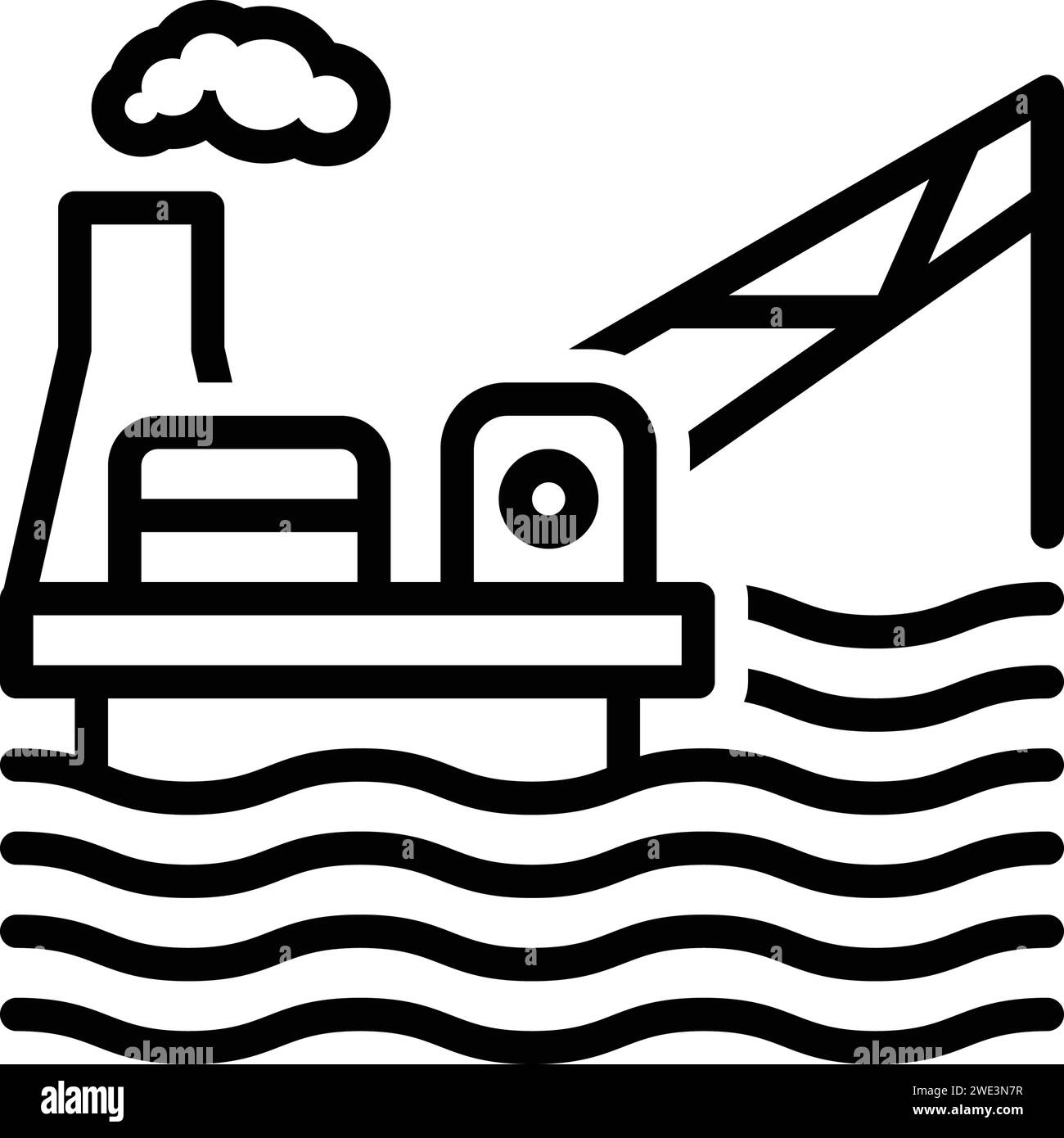 Icône pour engin de forage, plate-forme, exploration Illustration de Vecteur