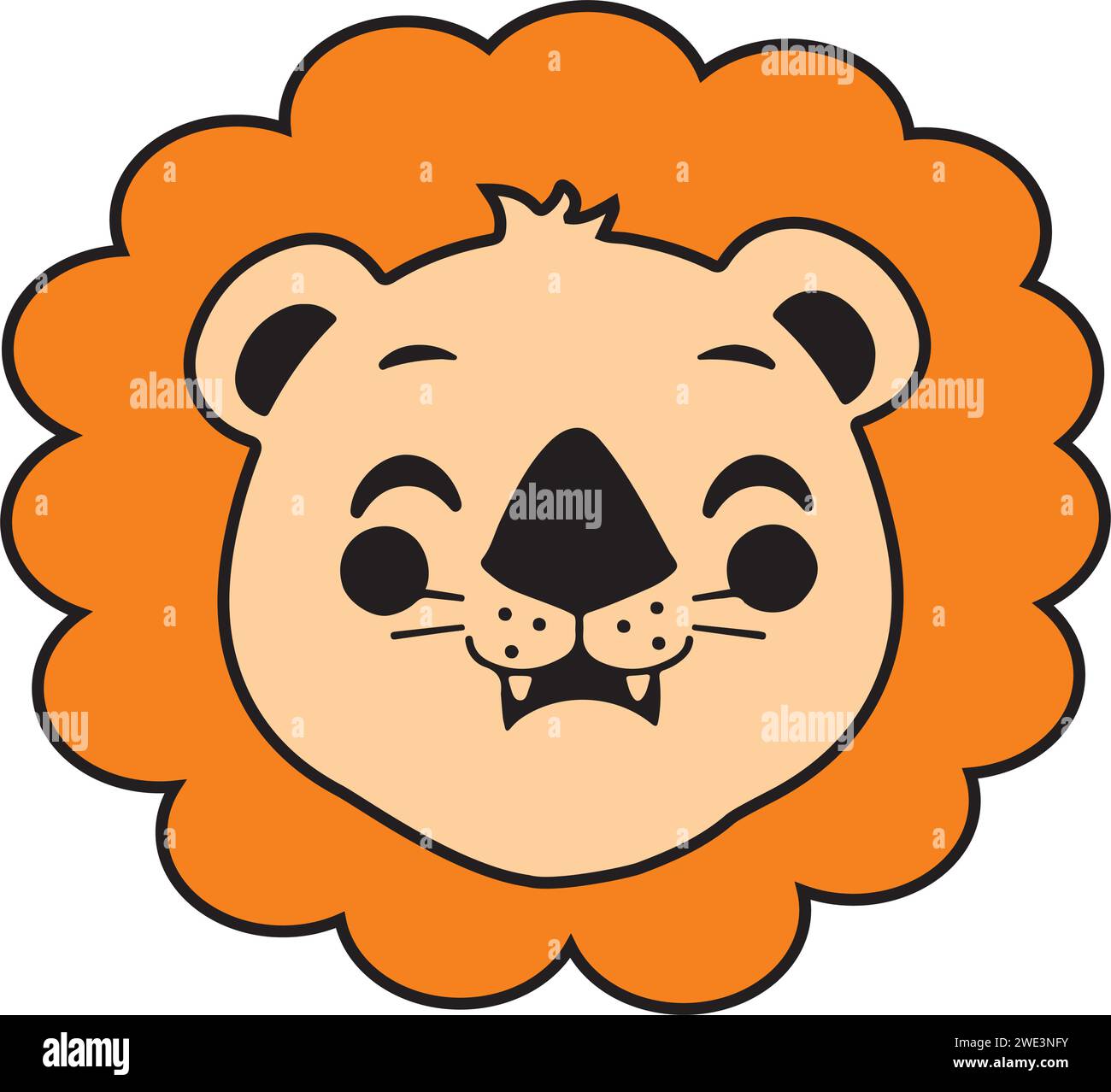 dessin animé orange-brun tête de lion-illustration Illustration de Vecteur