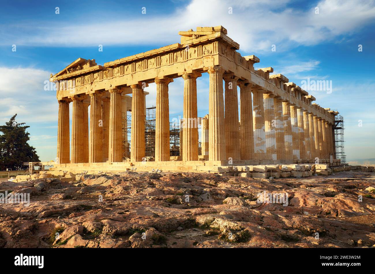 Le Parthénon sur l'Acropole, Athènes, Grèce. Personne ne Banque D'Images