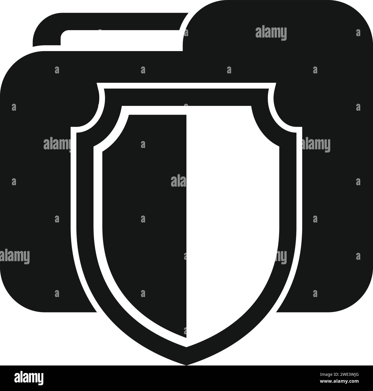 Vecteur simple d'icône de dossier sécurisé verrouillé. Protection des documents. Conception en ligne Illustration de Vecteur