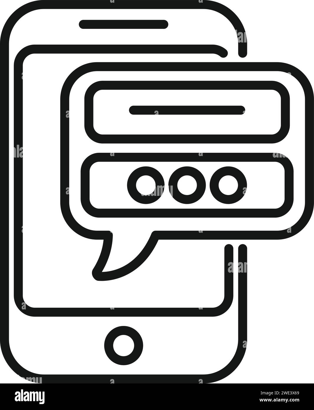 Vecteur de contour d'icône d'informations de téléphone de données. Protection des documents. Utilisez des affaires privées Illustration de Vecteur