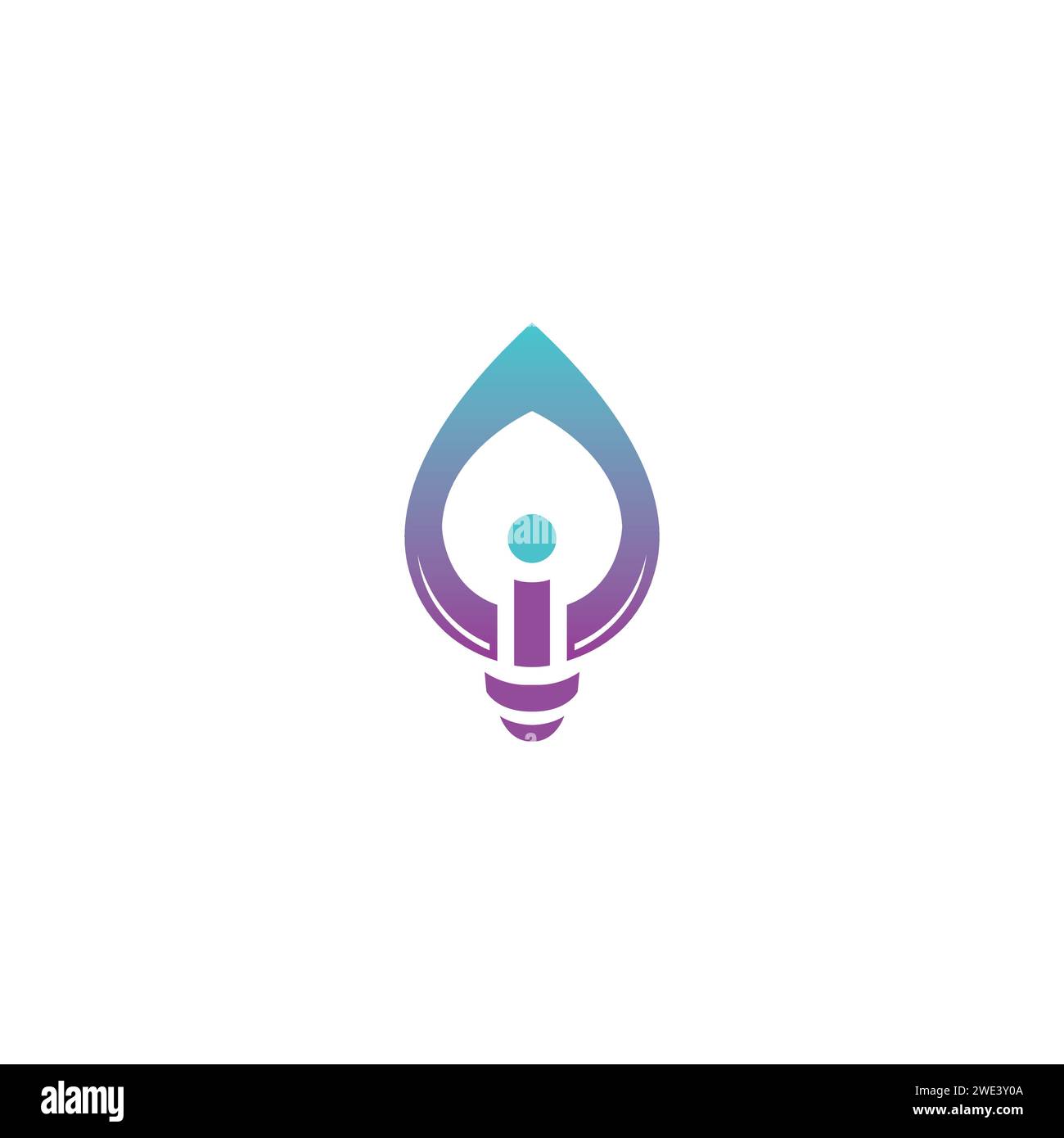 Logo Water Lamp. Logo IDEA. Logo de l'eau lettre I. Illustration de Vecteur