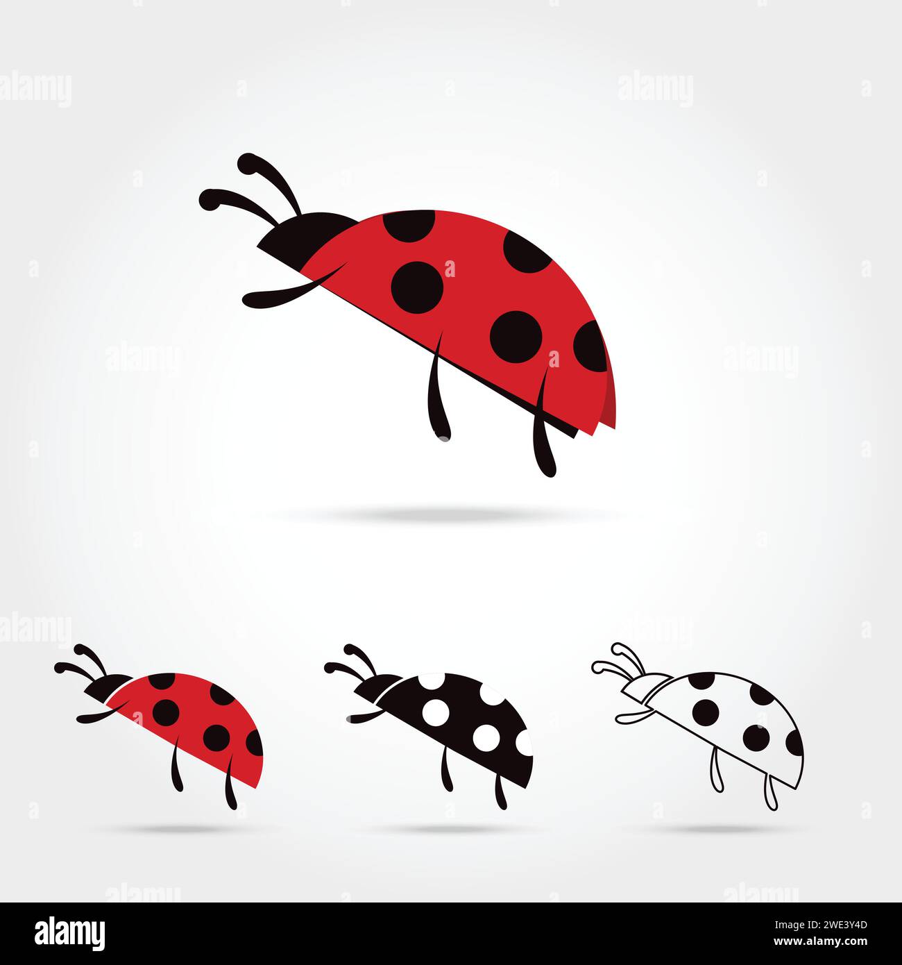 Ensemble de l'icône logo Ladybug sur fond blanc illustration vectorielle Illustration de Vecteur