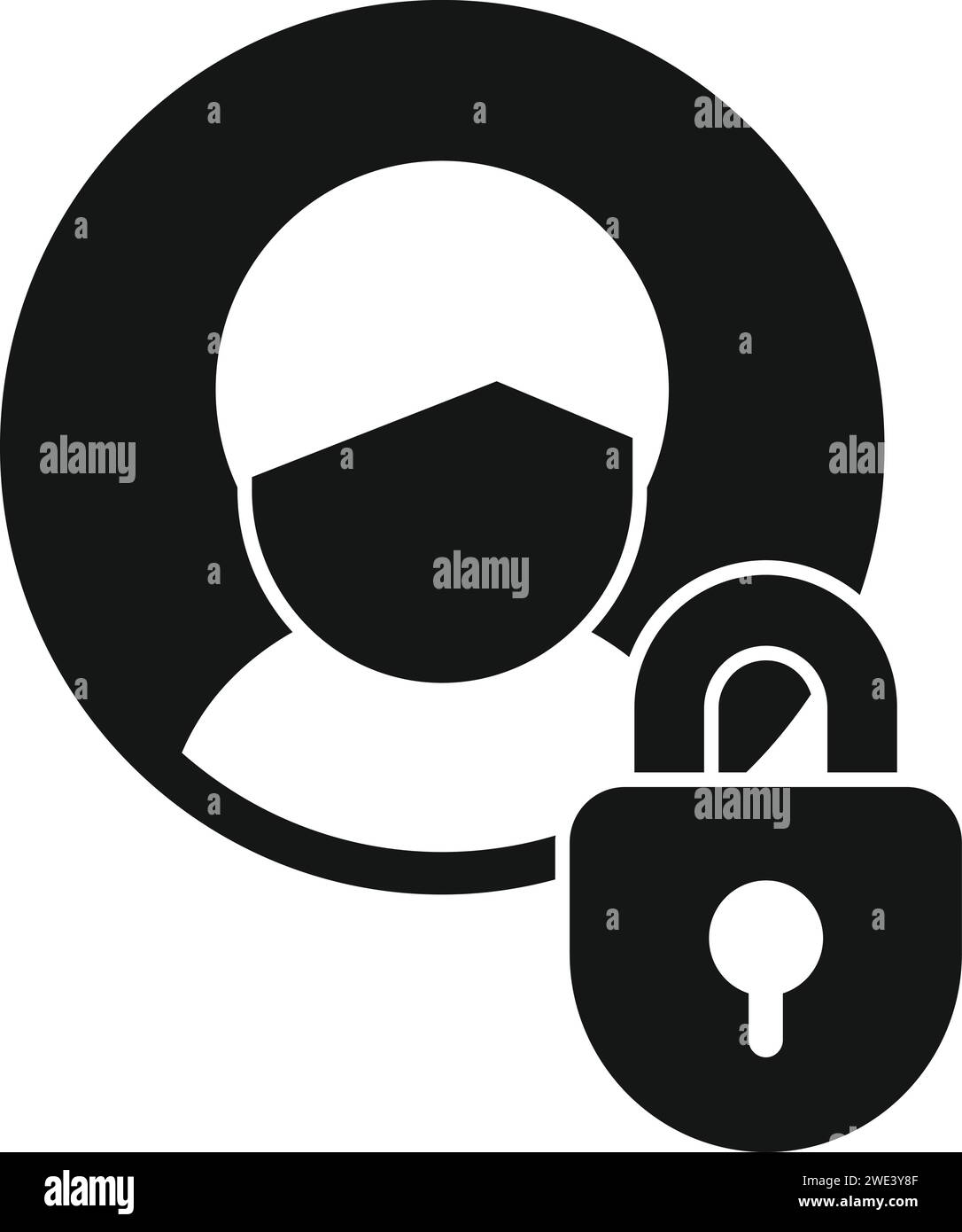 Vecteur simple d'icône d'avatar de données de confidentialité. Données sécurisées. Protéger les règles Illustration de Vecteur