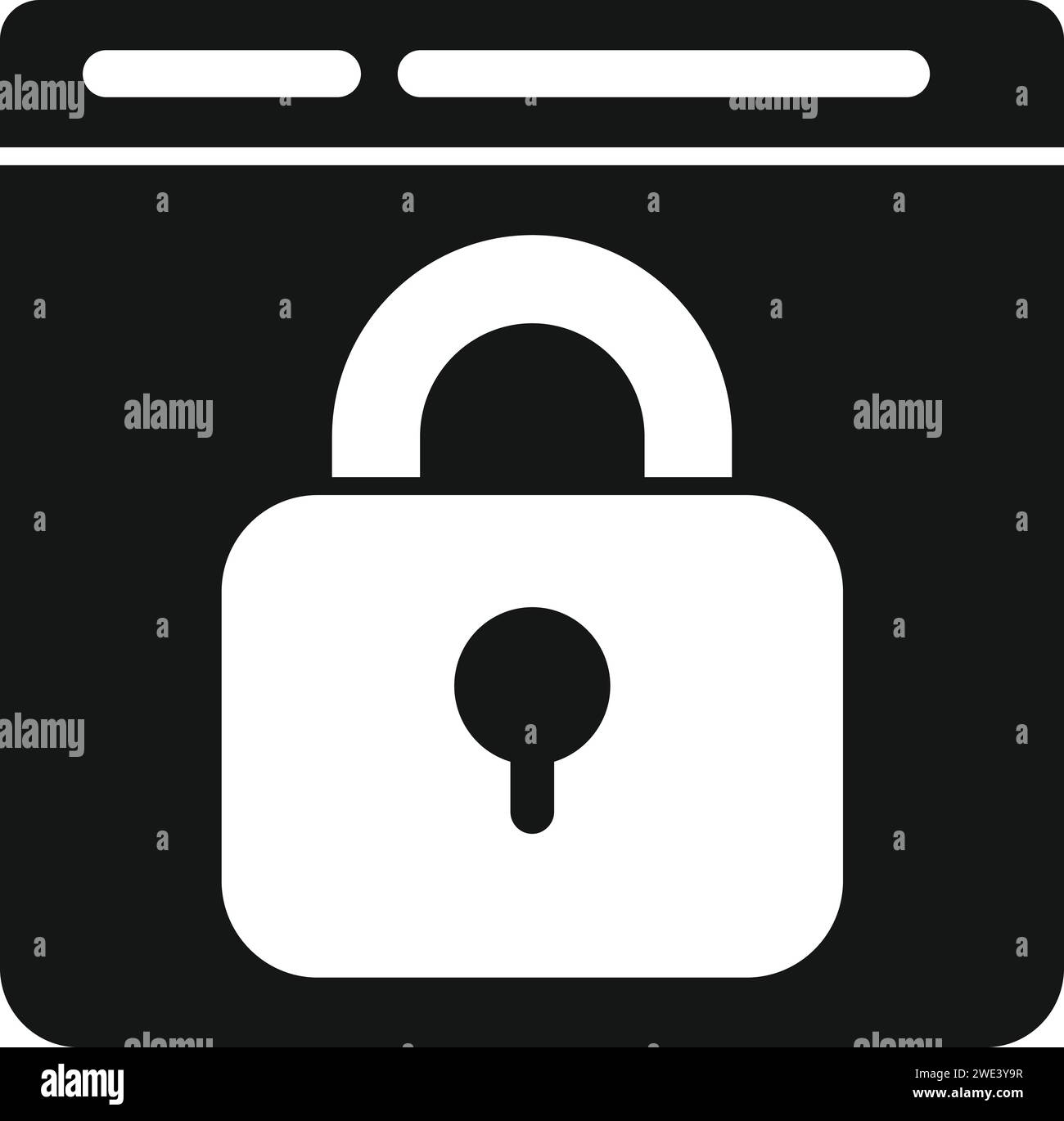 Verrouiller pad icône de surf web vecteur simple. Document en ligne. Entreprise à usage privé Illustration de Vecteur