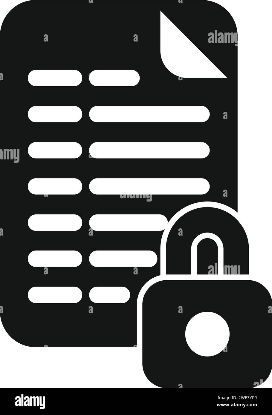 Accédez au vecteur simple icône de confidentialité papier. Clé légale en ligne. Entreprise à usage privé Illustration de Vecteur