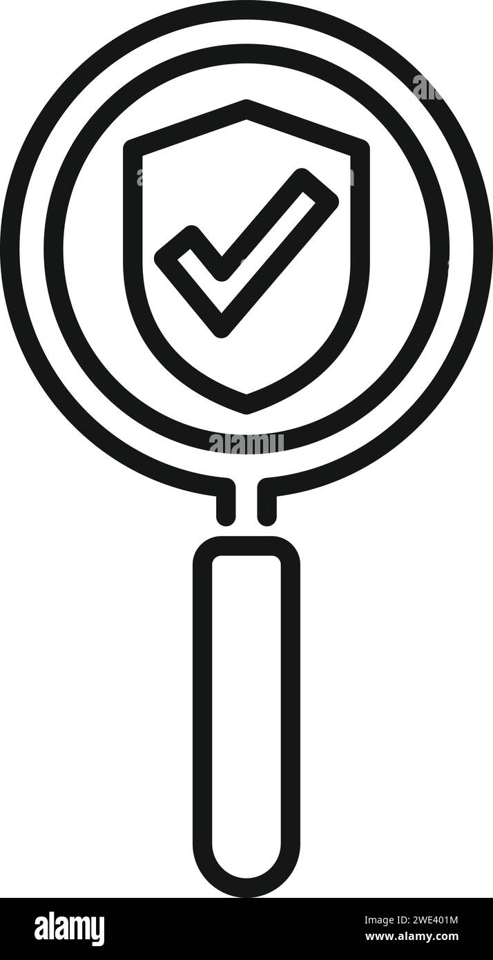 Rechercher le vecteur de contour d'icône de données sécurisées. Politique de confidentialité. Conception de papier en ligne Illustration de Vecteur