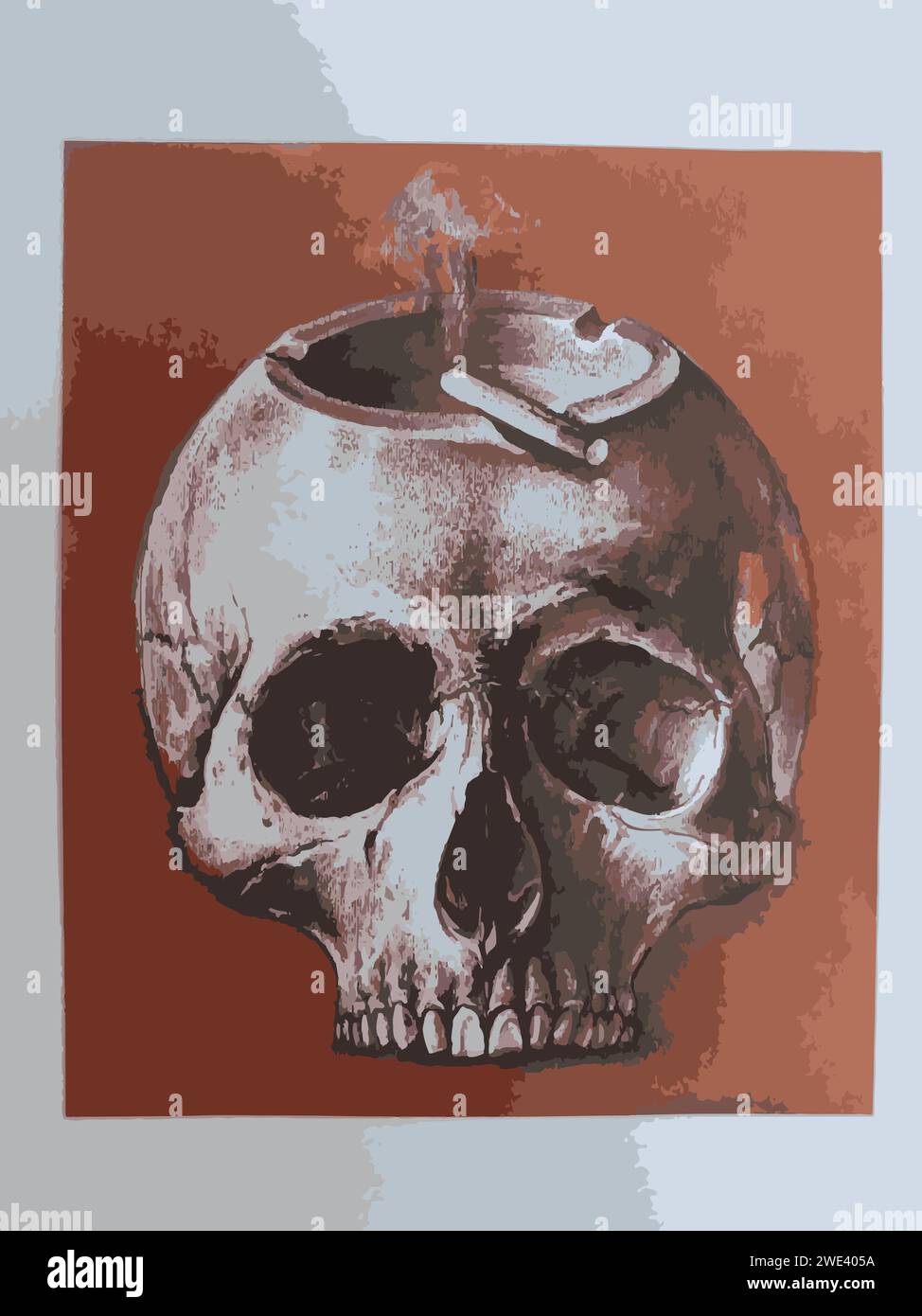 un cendrier fait d'un crâne humain Illustration de Vecteur