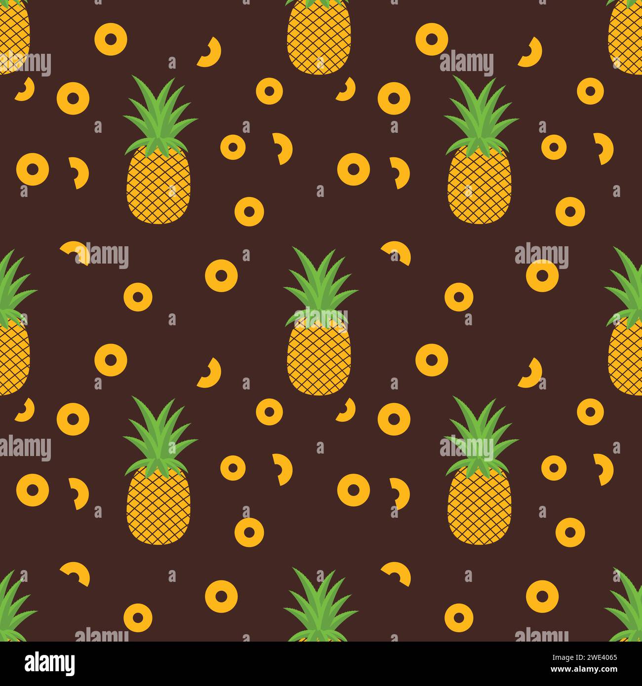 Motif sans couture ananas. Carrelage de fruits juteux. Illustration vectorielle de fond de plante tropicale exotique Illustration de Vecteur