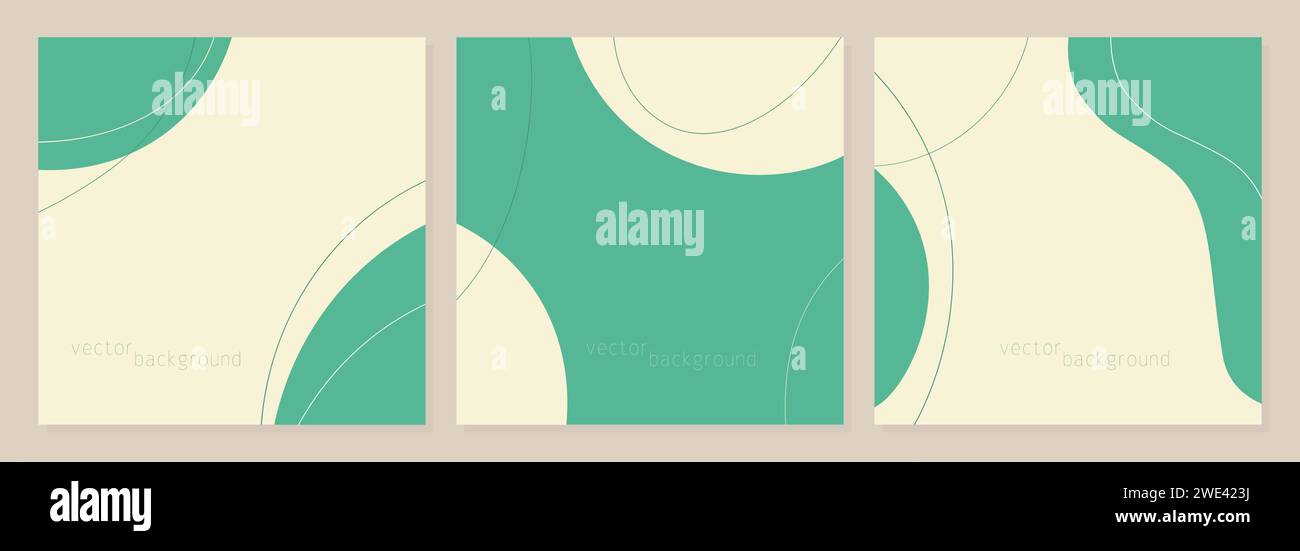 Ensemble de modèles de bannière carrés minimaux couleurs vert printemps. Convient pour la publication sur les réseaux sociaux et la publicité en ligne. Illustration vectorielle Illustration de Vecteur