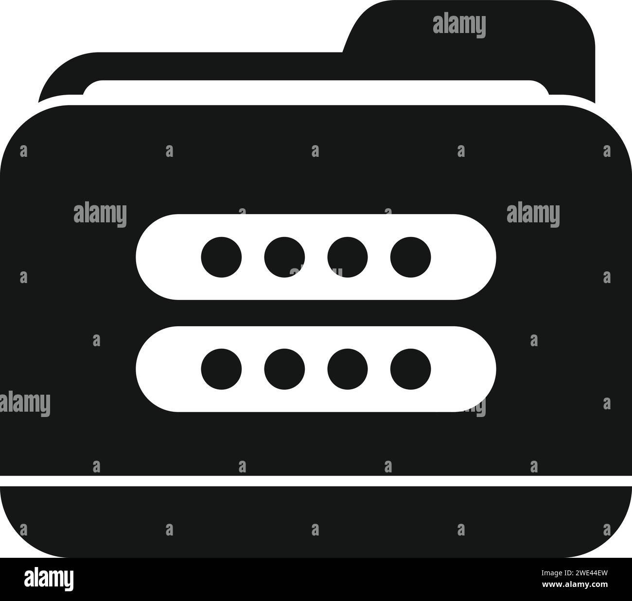 Vecteur simple d'icône de mot de passe de dossier. Données sécurisées. Documenter l'utilisation de la procédure Illustration de Vecteur