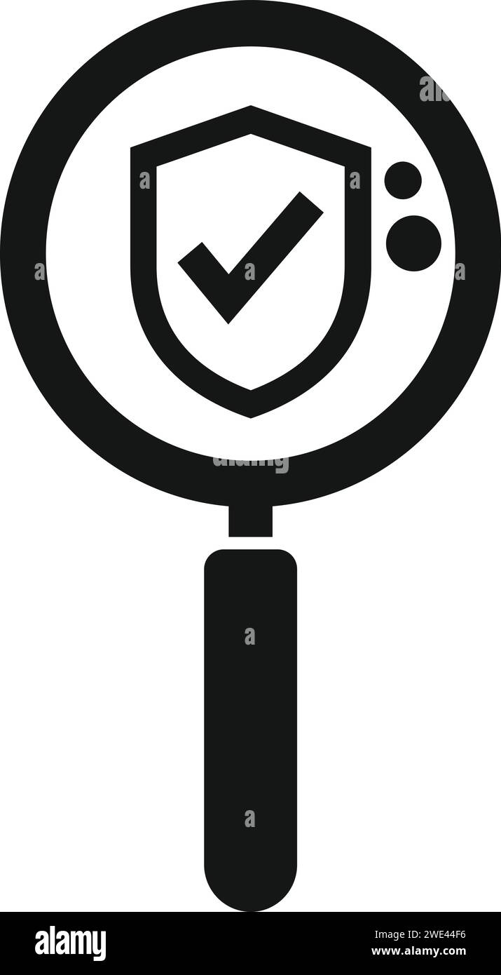 Vecteur simple d'icône de données sécurisées de recherche. Politique de confidentialité. Conception de papier en ligne Illustration de Vecteur