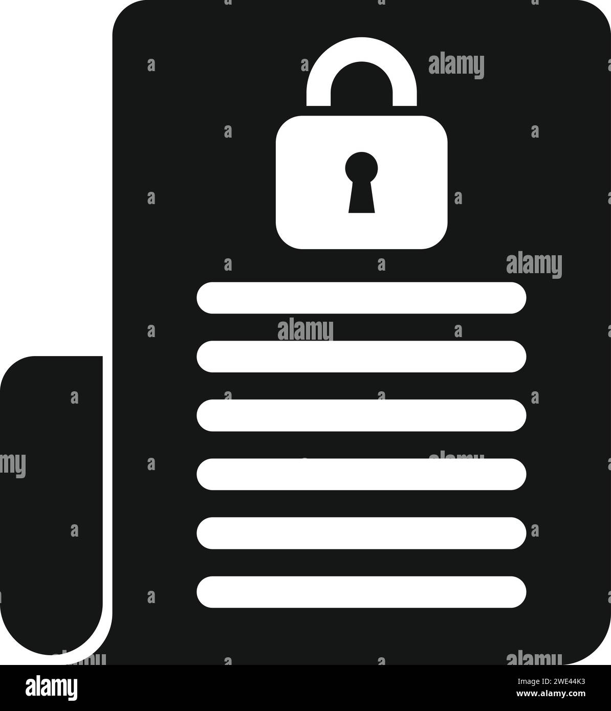 Vecteur simple d'icône de données de protection. Processus de clé juridique. Accès à la conception Illustration de Vecteur