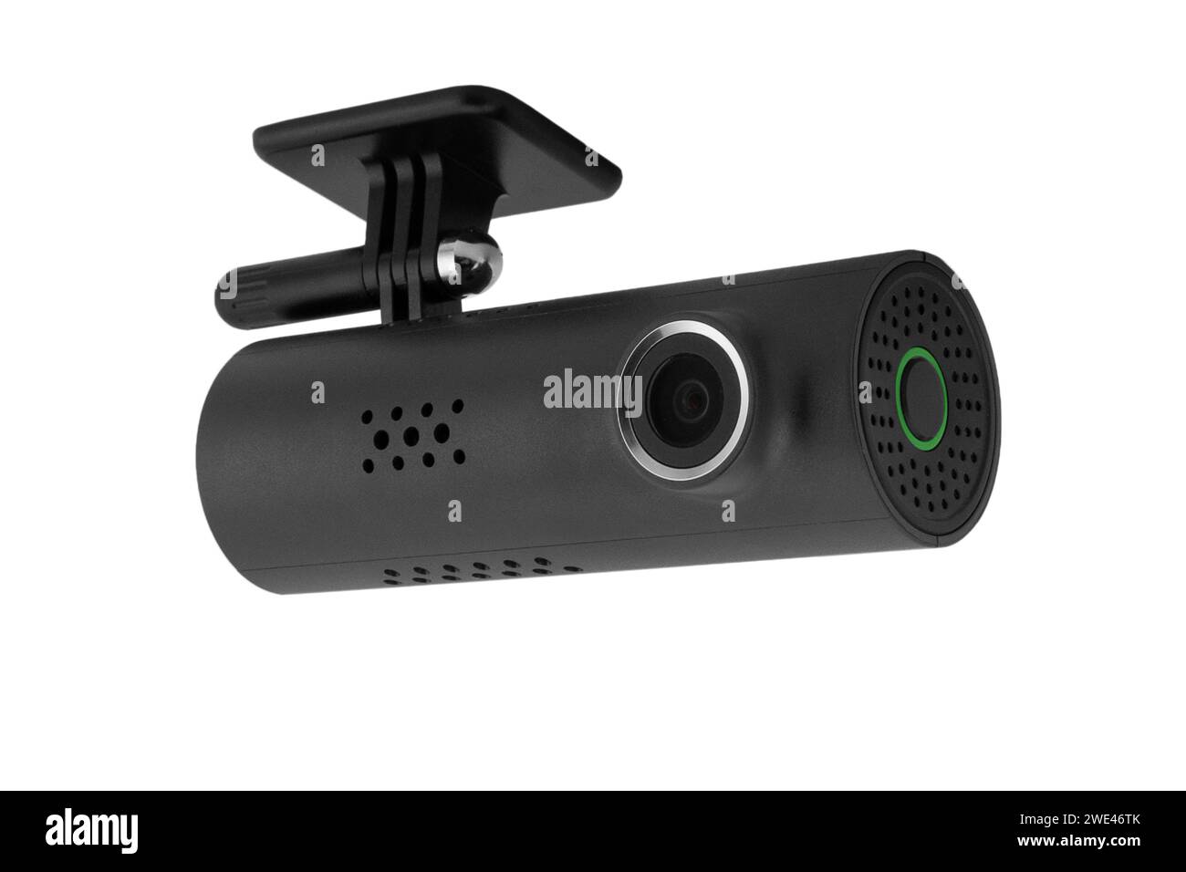 Came de tableau de bord. Dash Camera isolé fond blanc. DVR voiture. Caméscope portable DVR mobile isolé Banque D'Images