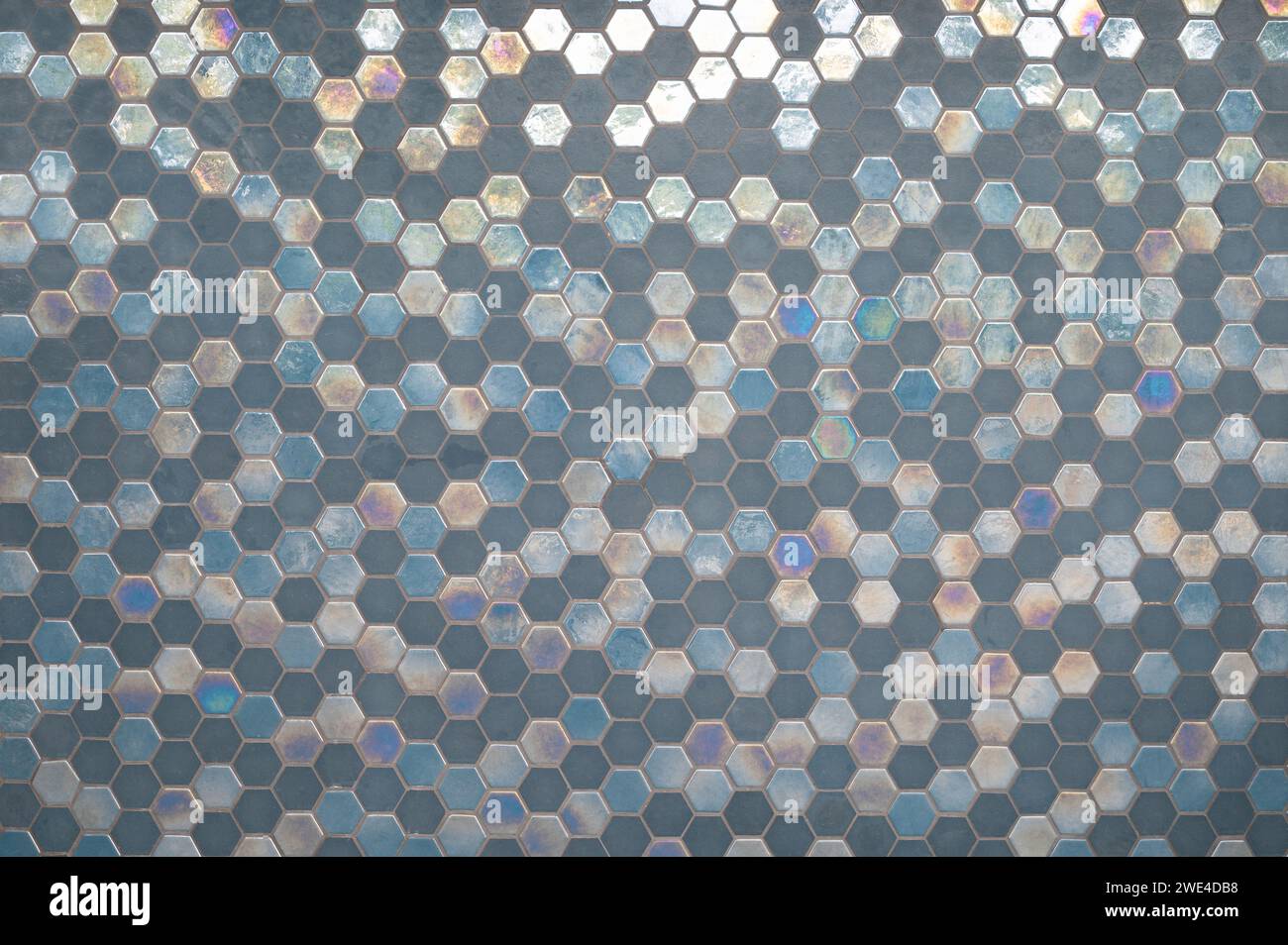 Motif de carreaux de losange bleu sur la vue rapprochée du mur Banque D'Images