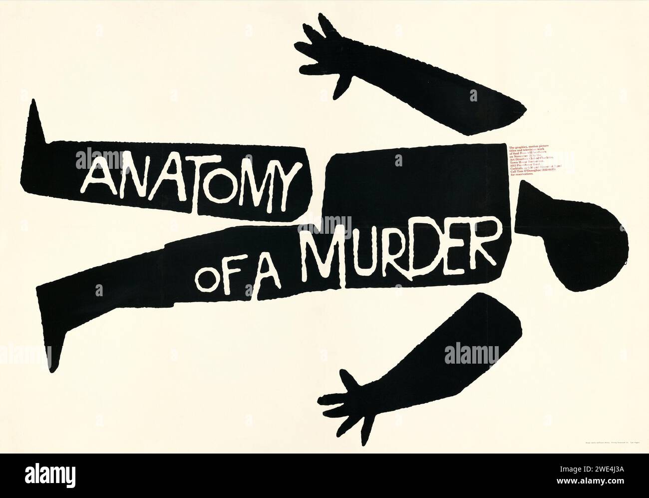 Anatomie d'un meurtre (Columbia, 1959). Alfred Hitchcock. Affiche de film vintage. Saul Bass Artwork. Banque D'Images