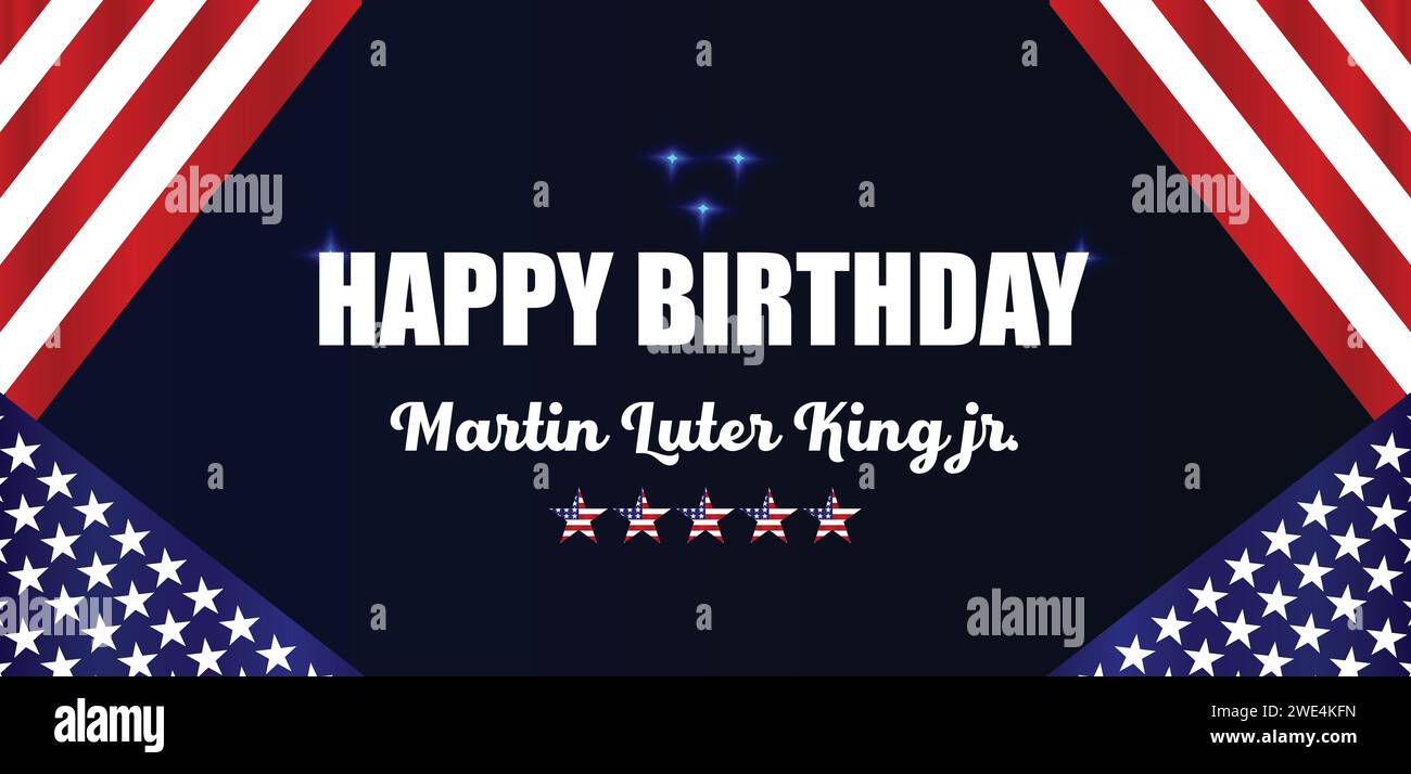 Joyeux anniversaire martin luter king jr.text design Illustration de Vecteur